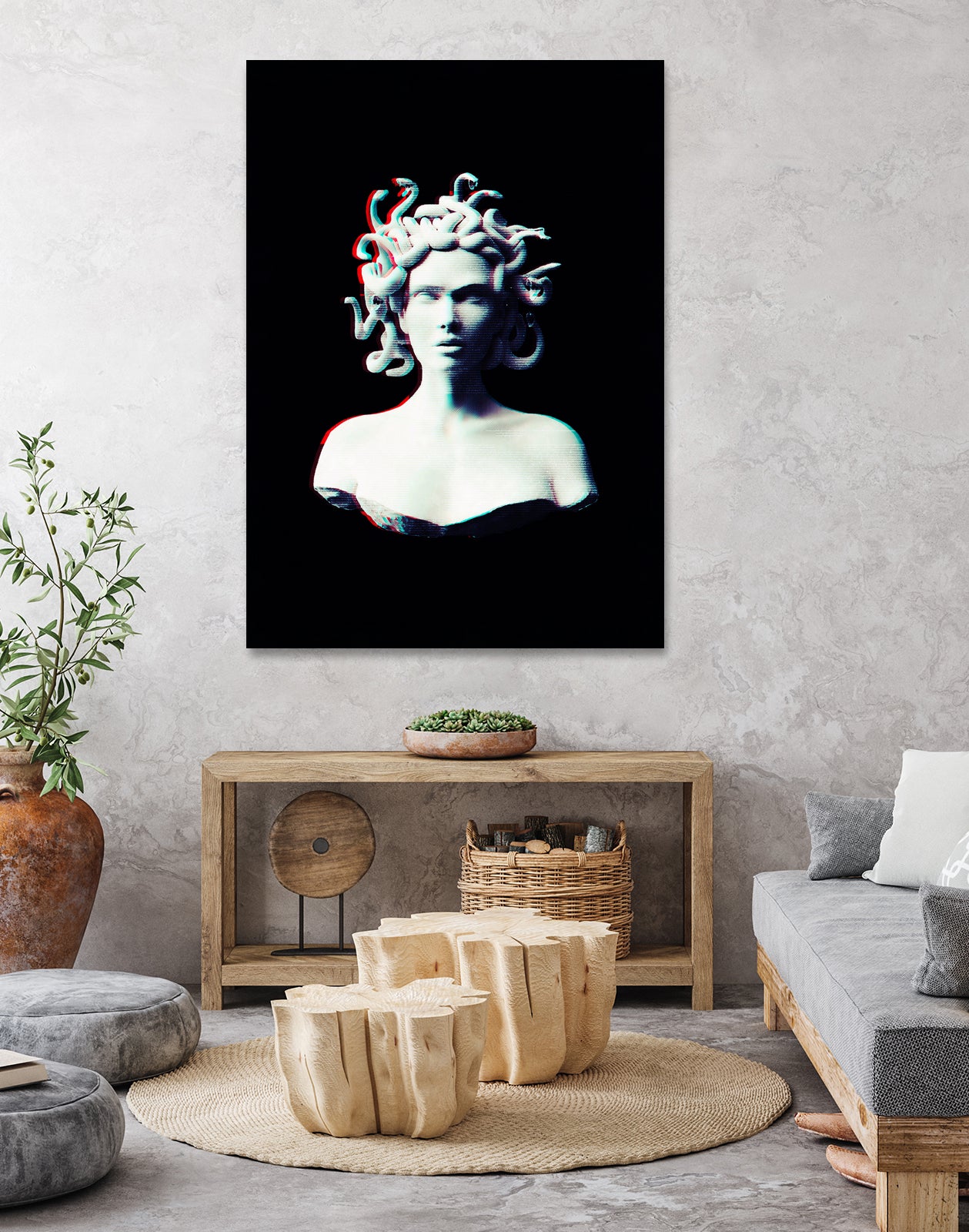 Medusa glitch by Menelaos Trompoukis on GIANT ART - black digital painting