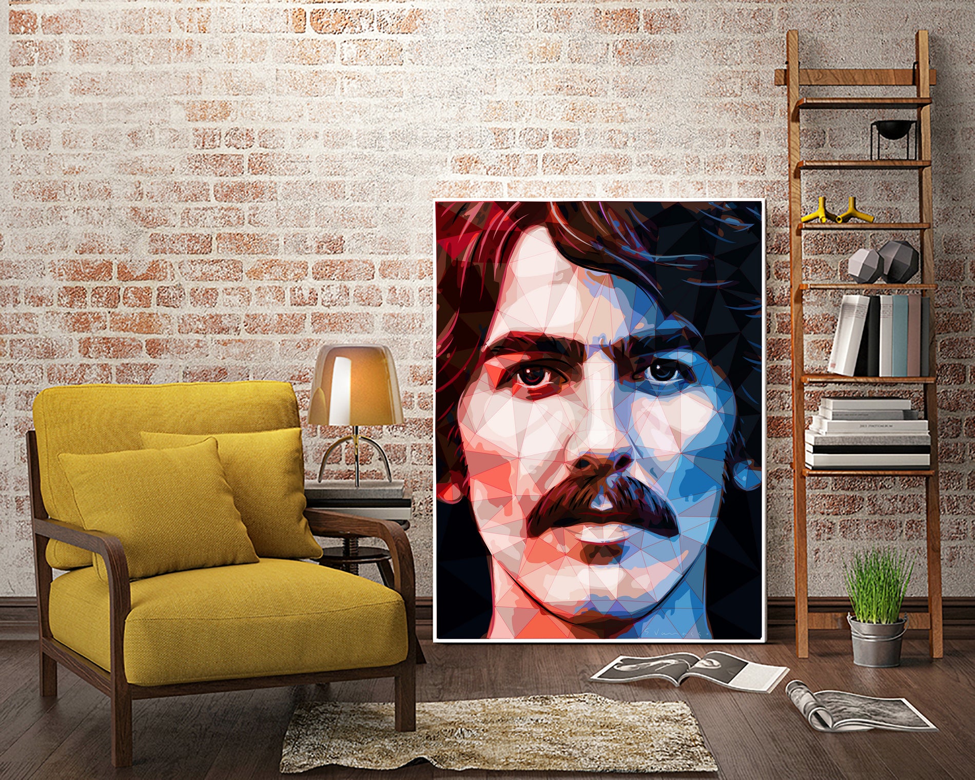 george harrison by Enrico Varrasso on GIANT ART - red digital painting
