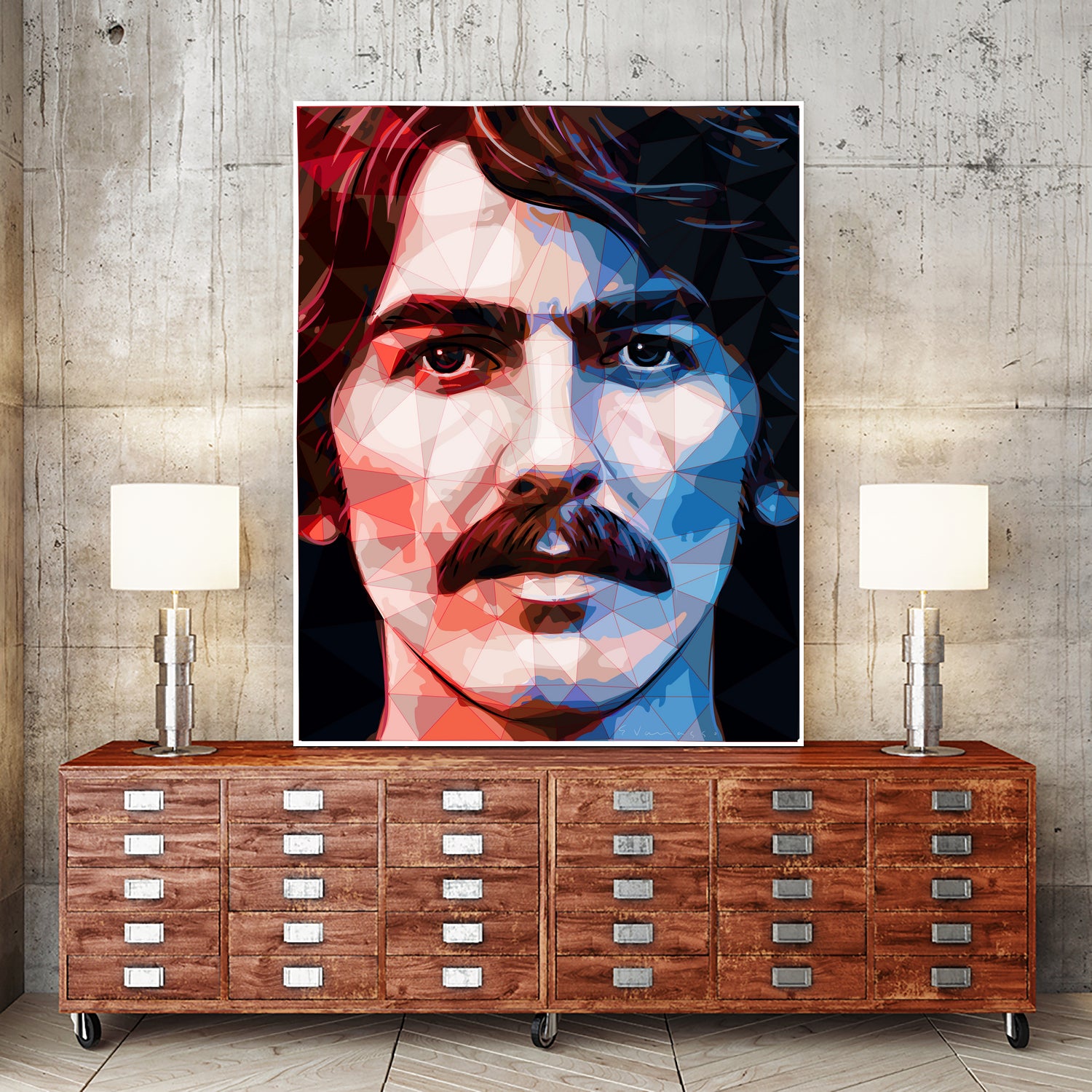 george harrison by Enrico Varrasso on GIANT ART - red digital painting