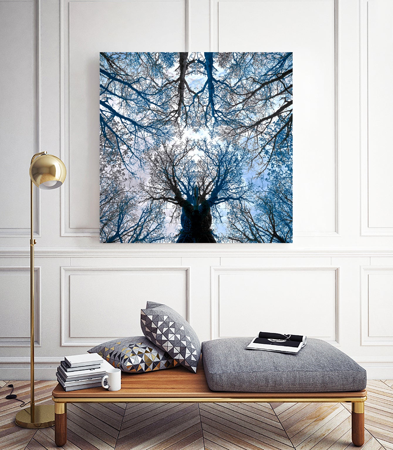Meditative power of forest by SILVIA WISCHEROPP on GIANT ART - blue photo illustration