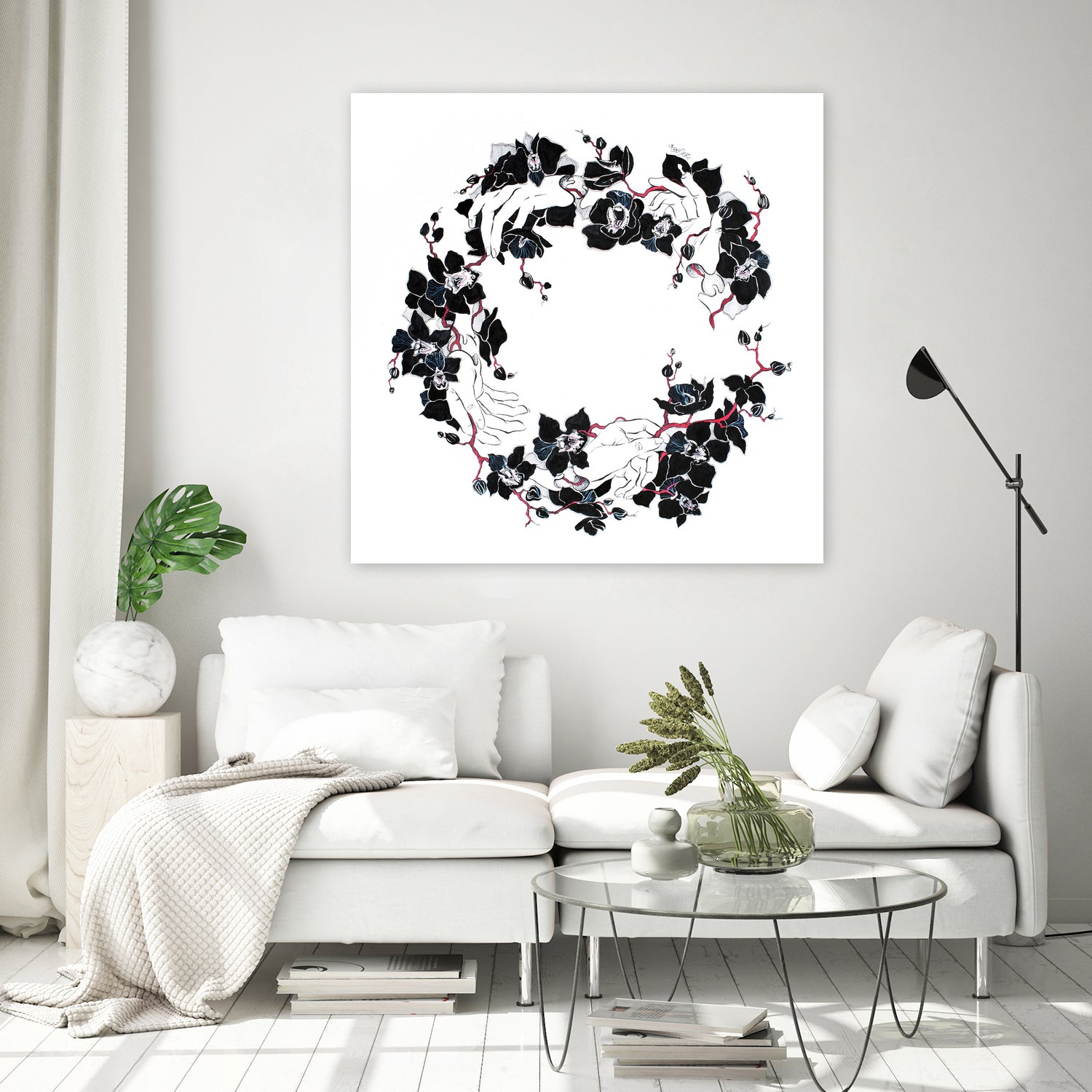 Black Orchid by Viktoria Sevastyanova on GIANT ART - white typography