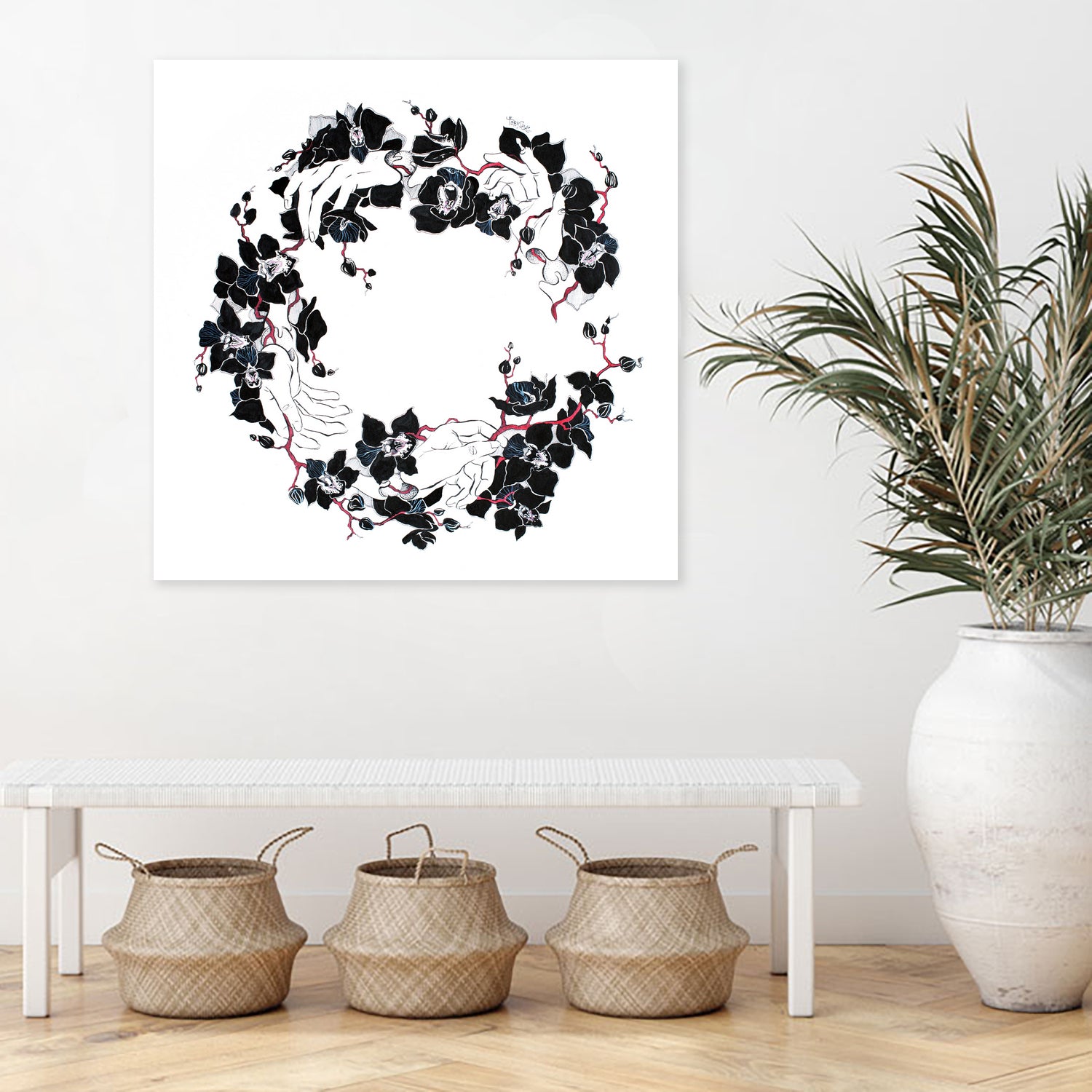 Black Orchid by Viktoria Sevastyanova on GIANT ART - white typography