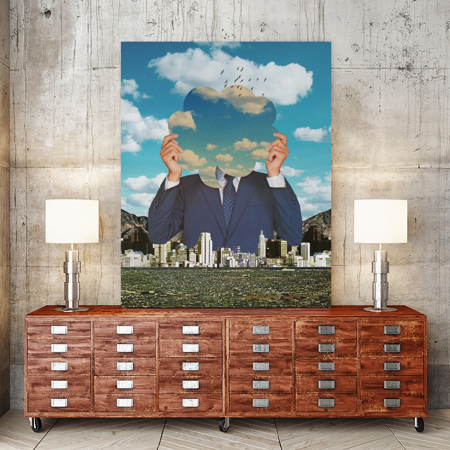 The Cloud Catcher by Sammy Slabbinck on GIANT ART - blue photo illustration