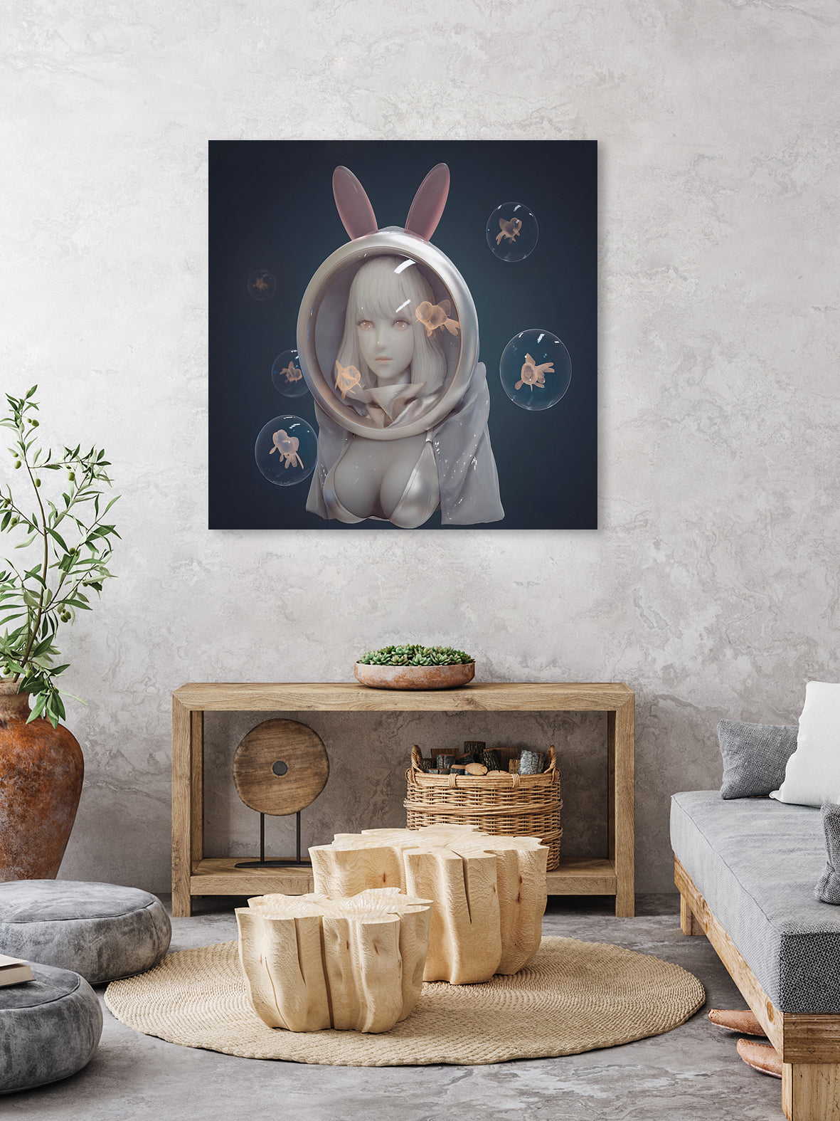 Maiden of the Depths by Yi Ou on GIANT ART - white 3d art