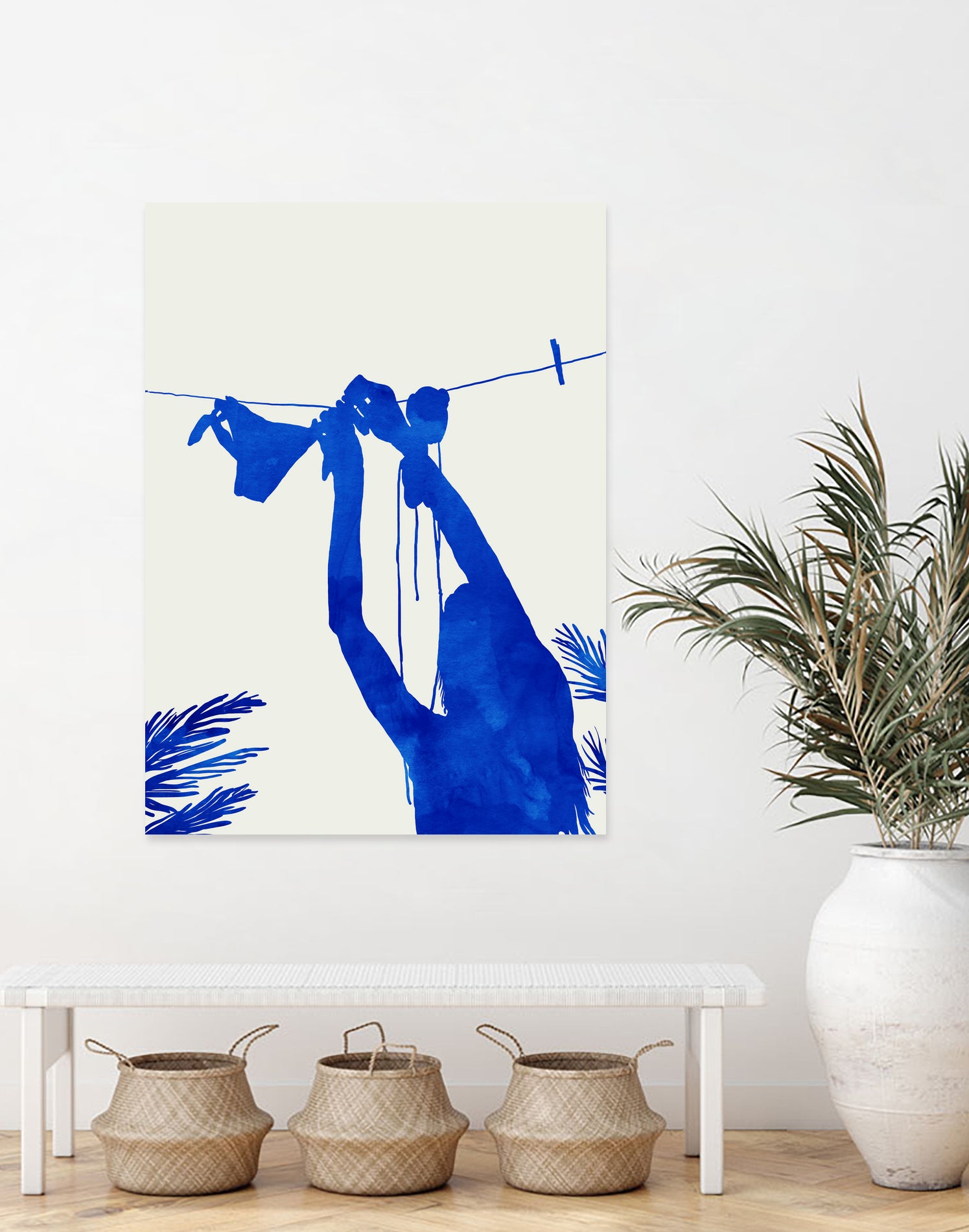 Blue Nude Vacay Matisse by Uma Gokhale on GIANT ART - blue digital painting