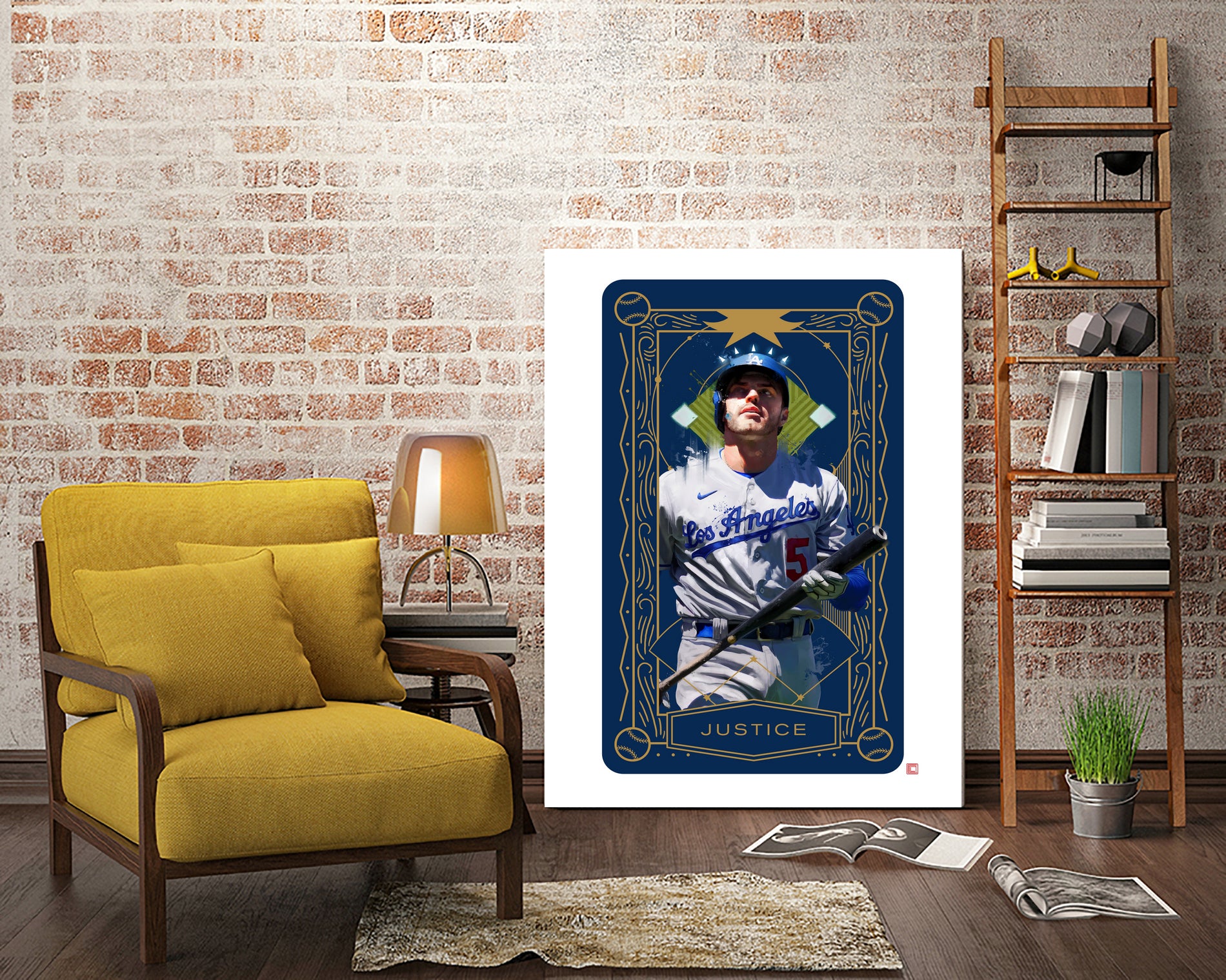 Dodgers Tarot: Justice by Claudia Labarca on GIANT ART - blue digital painting