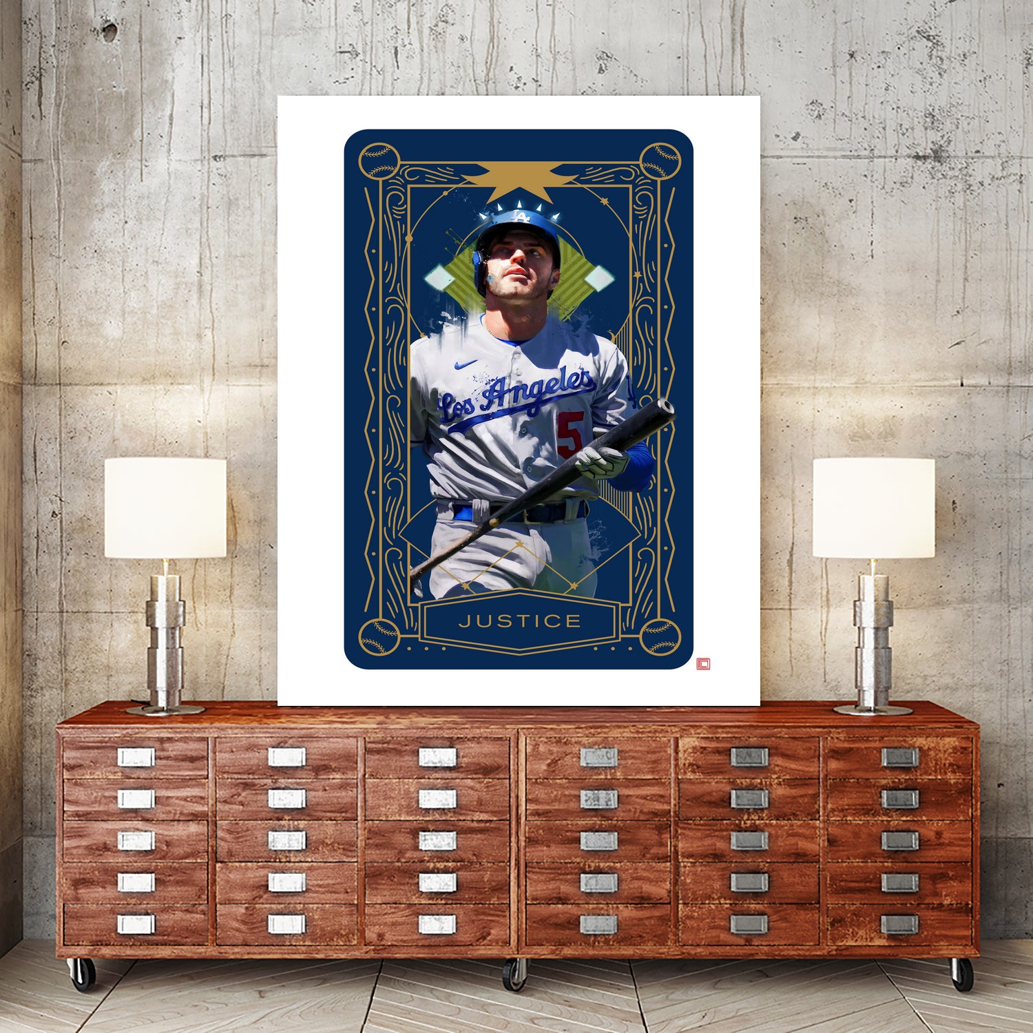 Dodgers Tarot: Justice by Claudia Labarca on GIANT ART - blue digital painting