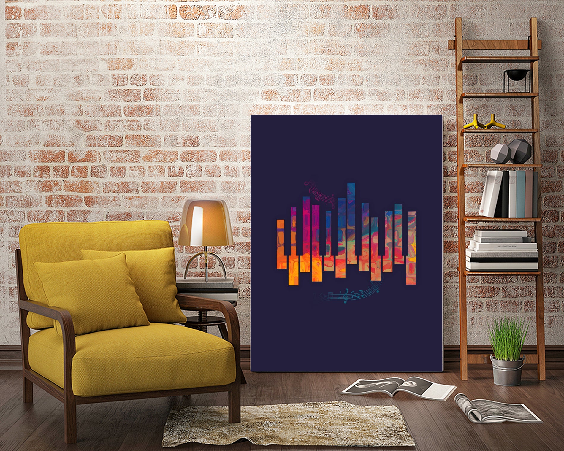 Piano Color by Leandro Jorge on GIANT ART - blue vector illustration