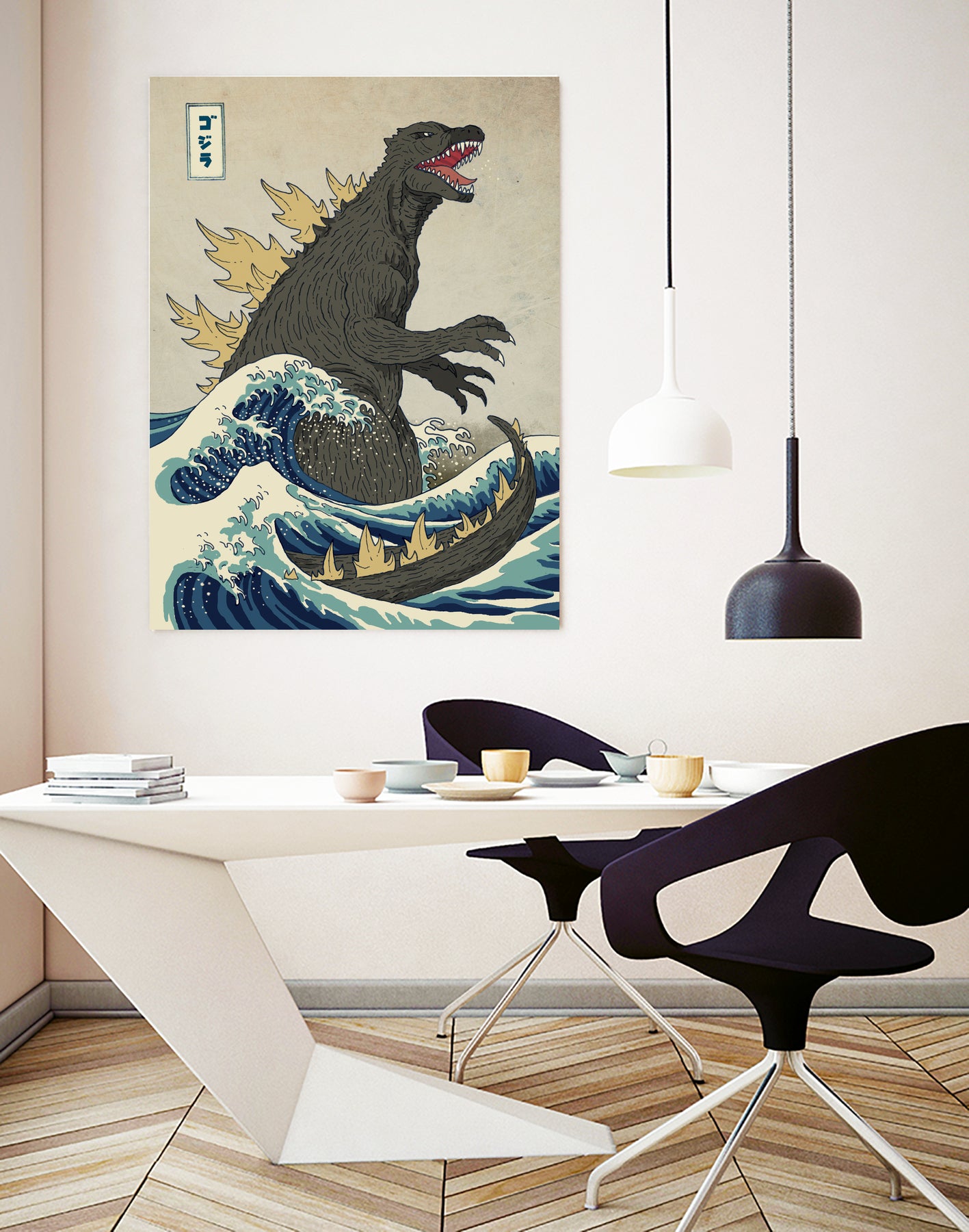 The Great Godzilla Off Kanagawa by Michael Buxton on GIANT ART - brown digital painting