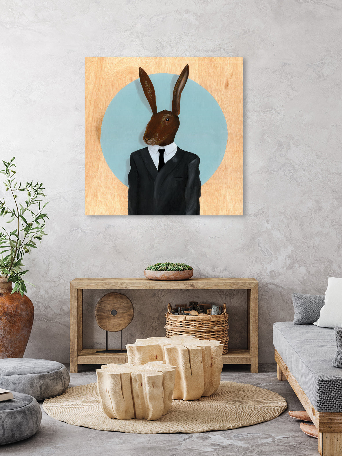 David Lynch - Rabbit by Andrew Turner on GIANT ART - blue mixed media