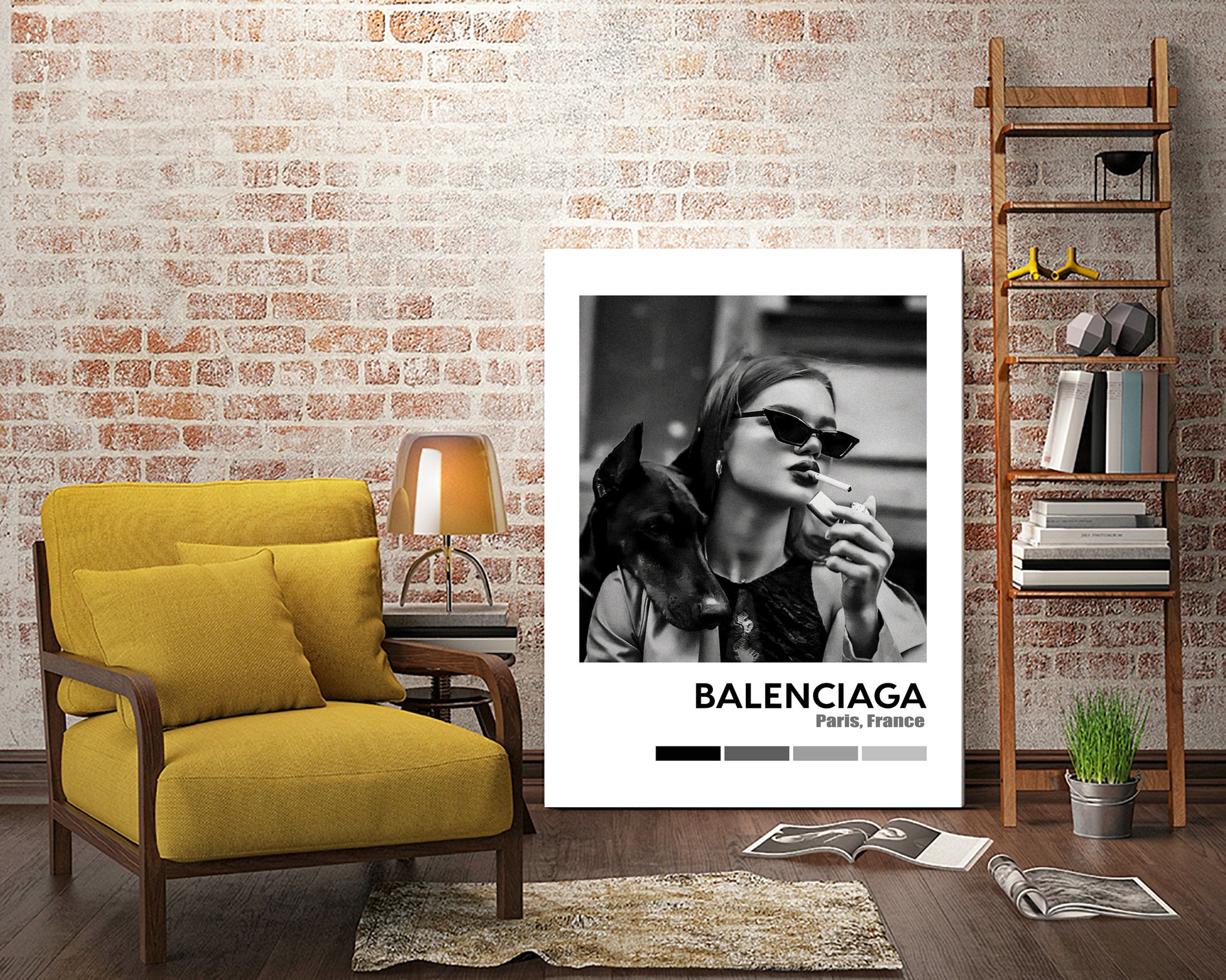 Smoking Doberman Hypebeast Luxury Fashion Poster by XingChen Lu on GIANT ART - black photo illustration