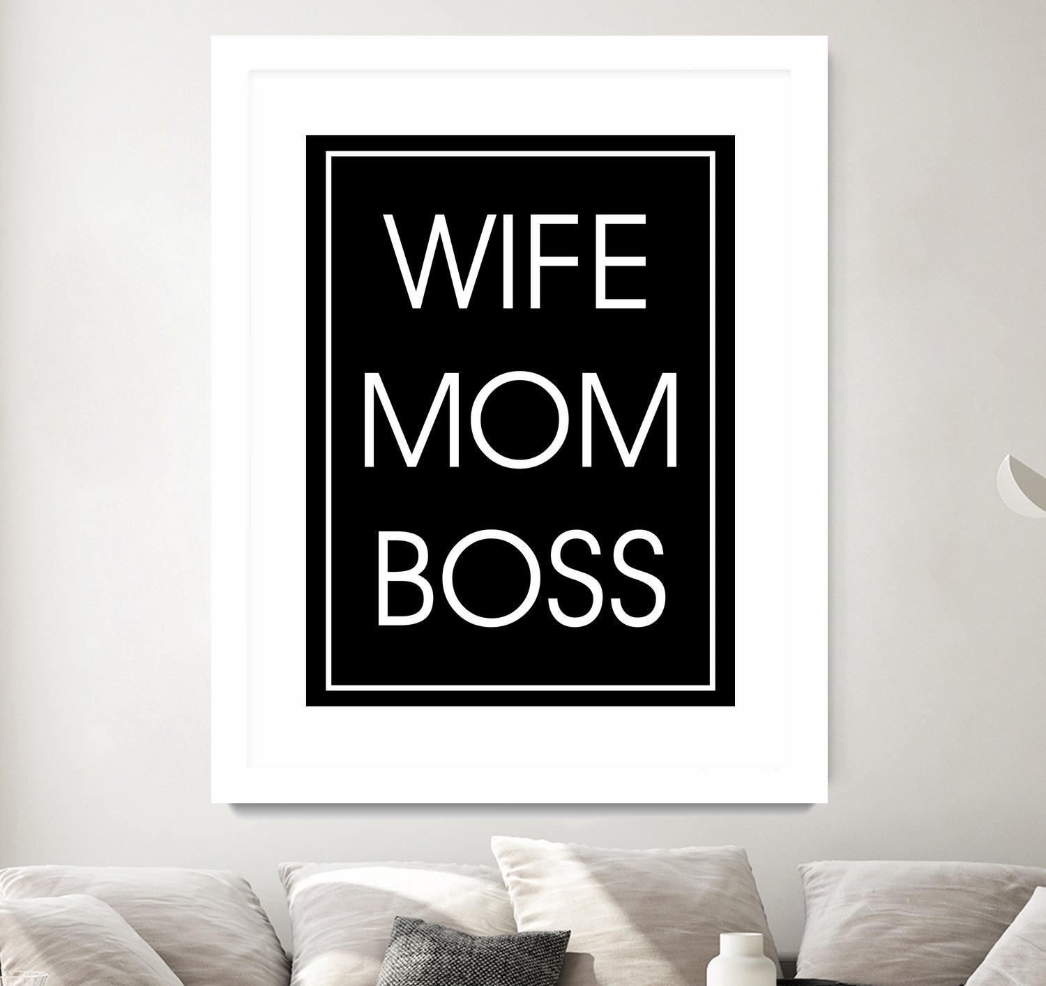 WIFE MOM BOSS by ALMA Studio on GIANT ART - black typography