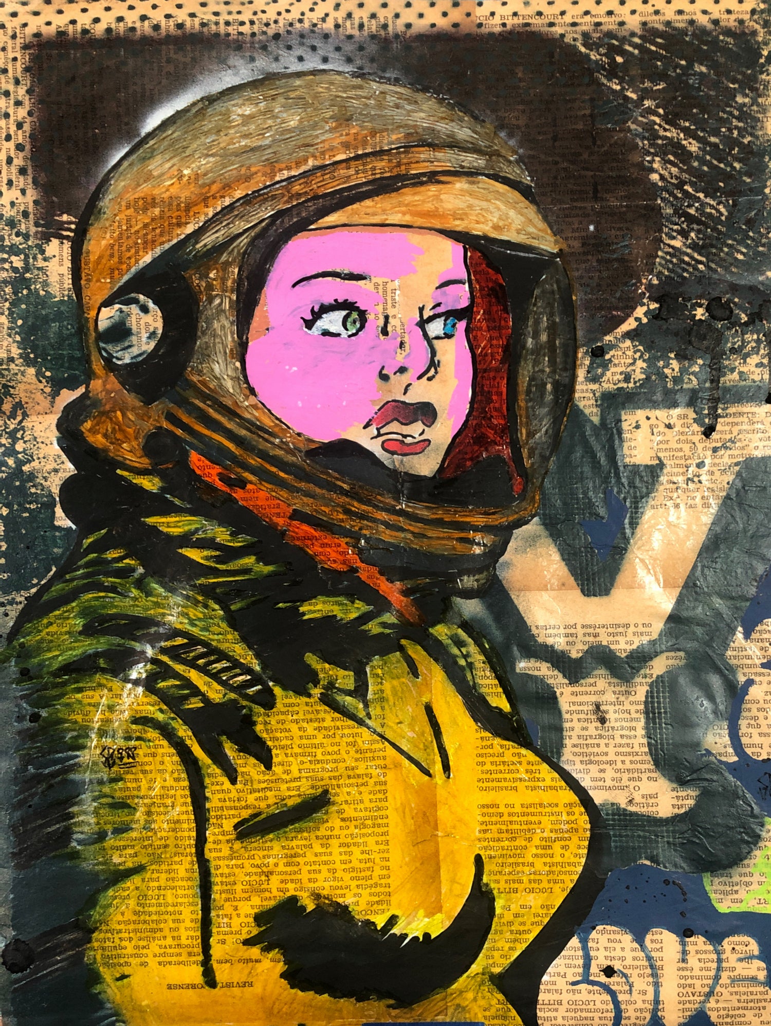 Astronaut | Graffiti | Pop art | Street-art aesthetics by TULIO ALMEIDA on GIANT ART - orange mixed media