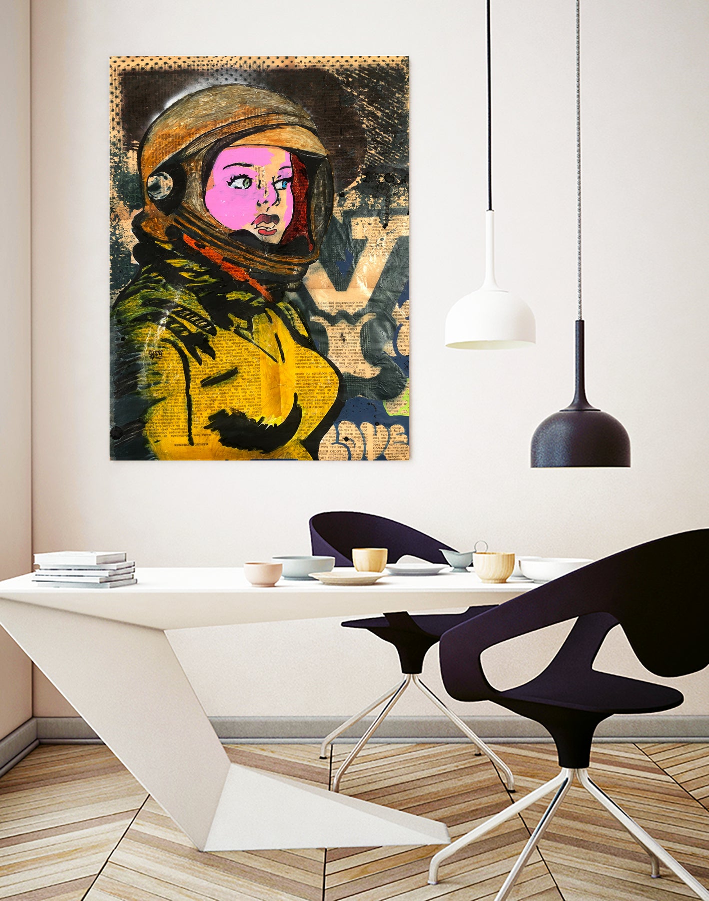 Astronaut | Graffiti | Pop art | Street-art aesthetics by TULIO ALMEIDA on GIANT ART - orange mixed media