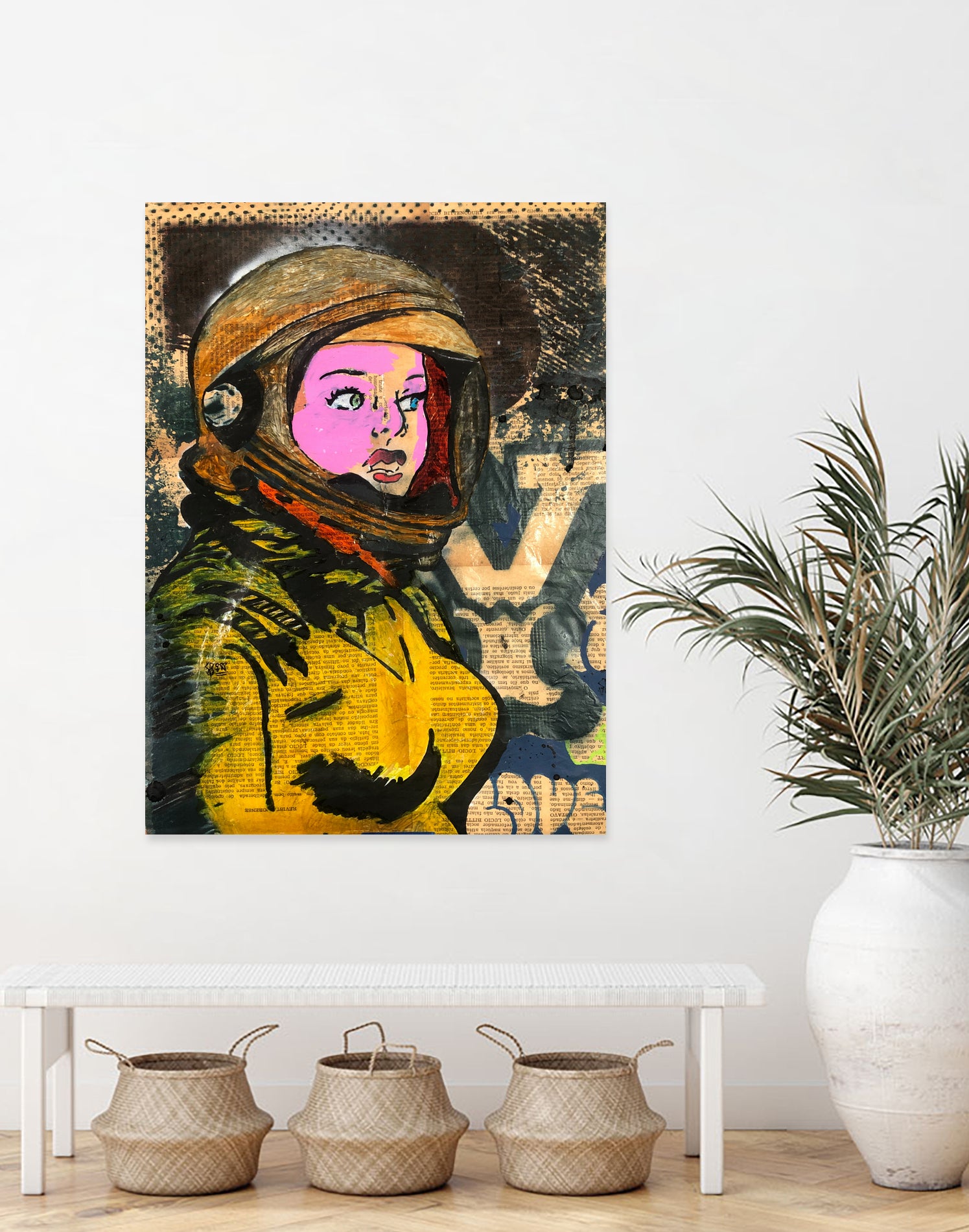 Astronaut | Graffiti | Pop art | Street-art aesthetics by TULIO ALMEIDA on GIANT ART - orange mixed media