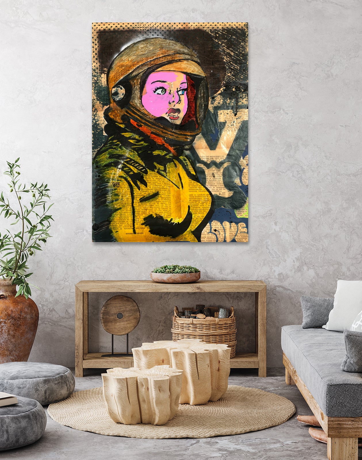 Astronaut | Graffiti | Pop art | Street-art aesthetics by TULIO ALMEIDA on GIANT ART - orange mixed media