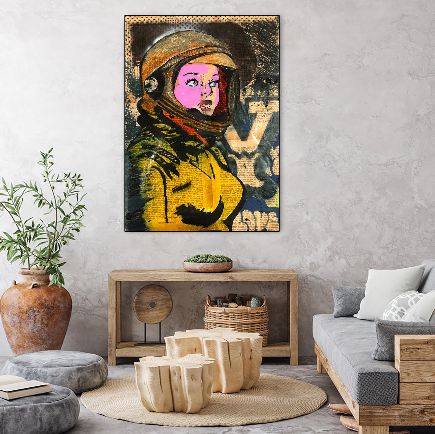 Astronaut | Graffiti | Pop art | Street-art aesthetics by TULIO ALMEIDA on GIANT ART - orange mixed media