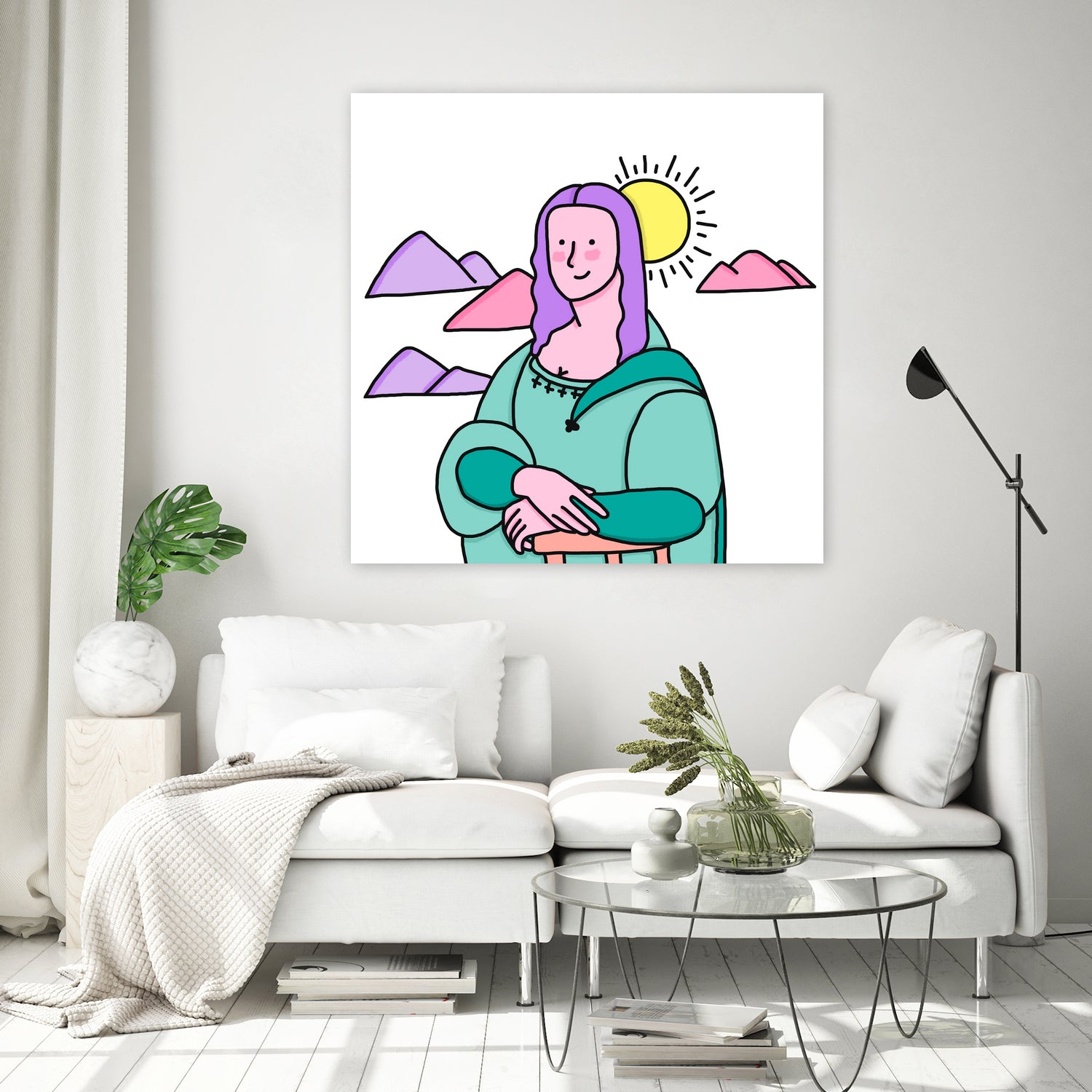 Mona Lisa by Idil Keysan on GIANT ART - pink digital drawing