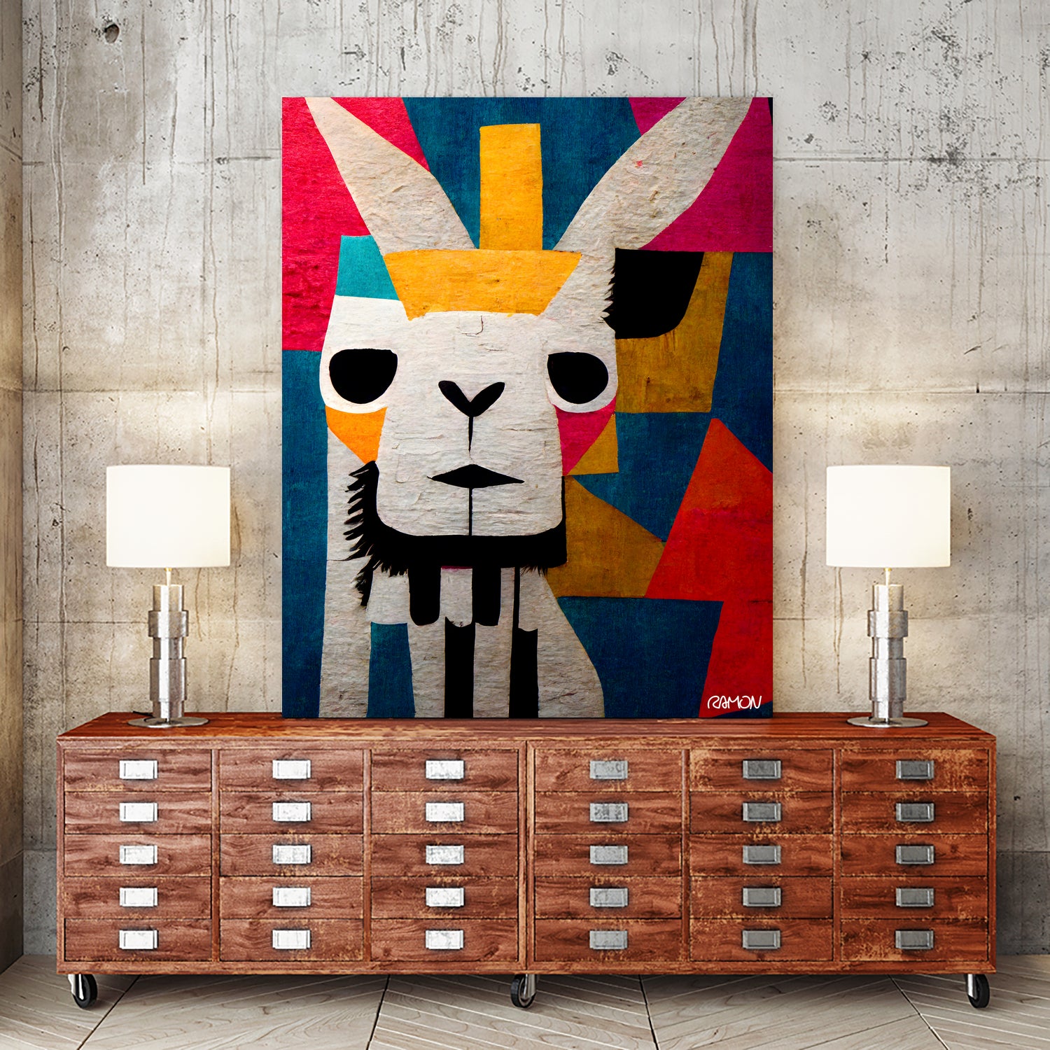 Abstract Art Alpaca by Ramon Souza on GIANT ART - white digital painting
