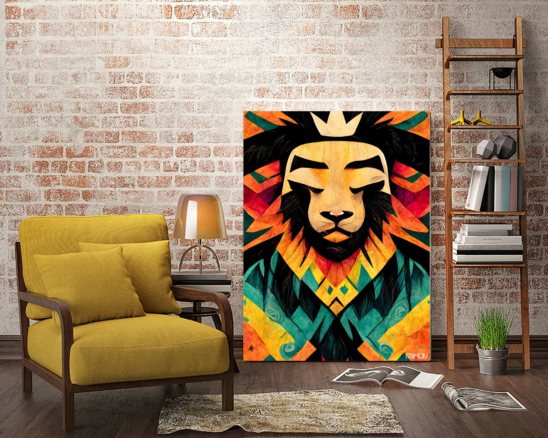 Lion King by Ramon Souza on GIANT ART - yellow digital painting