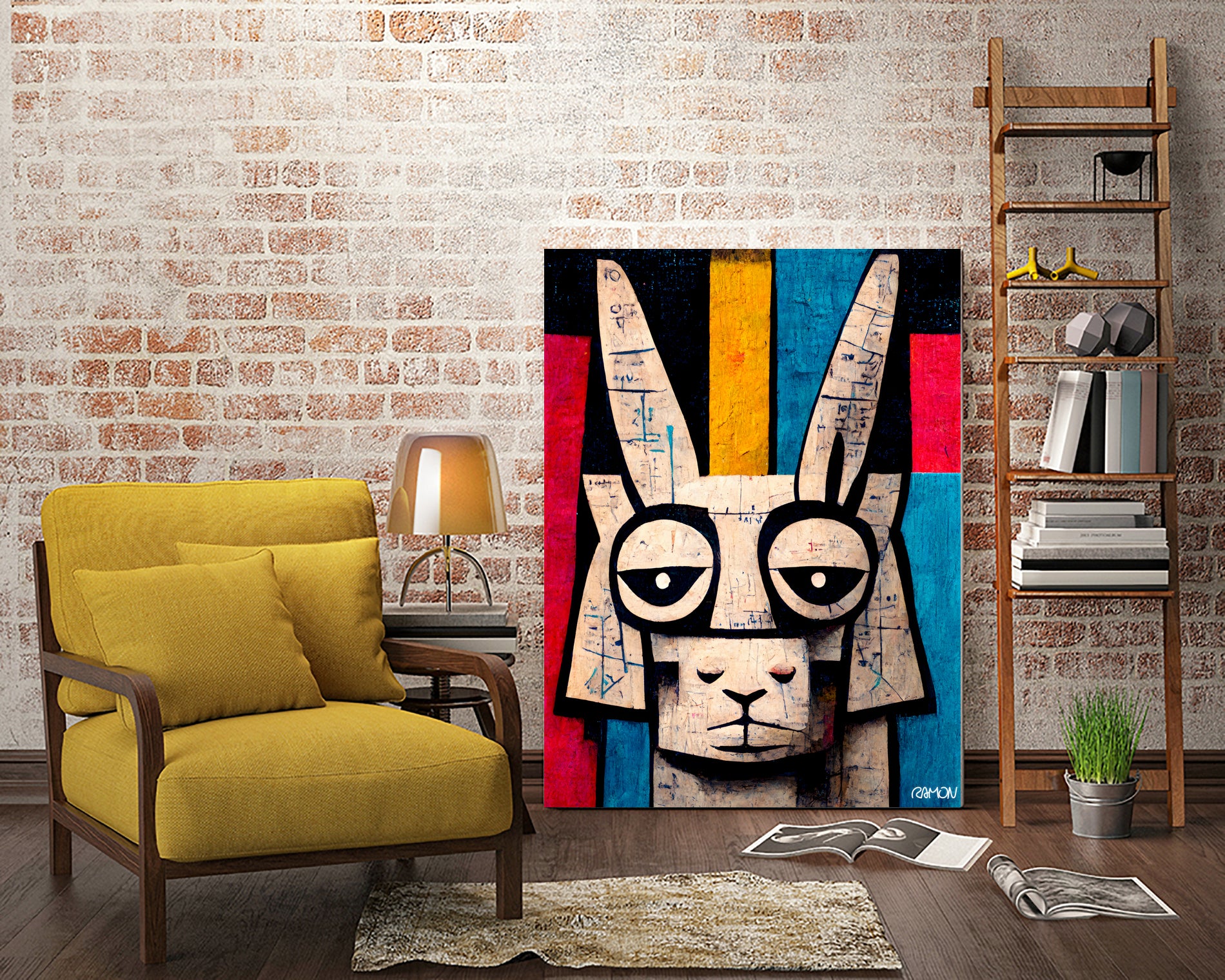 Einstain llama by Ramon Souza on GIANT ART - white digital painting