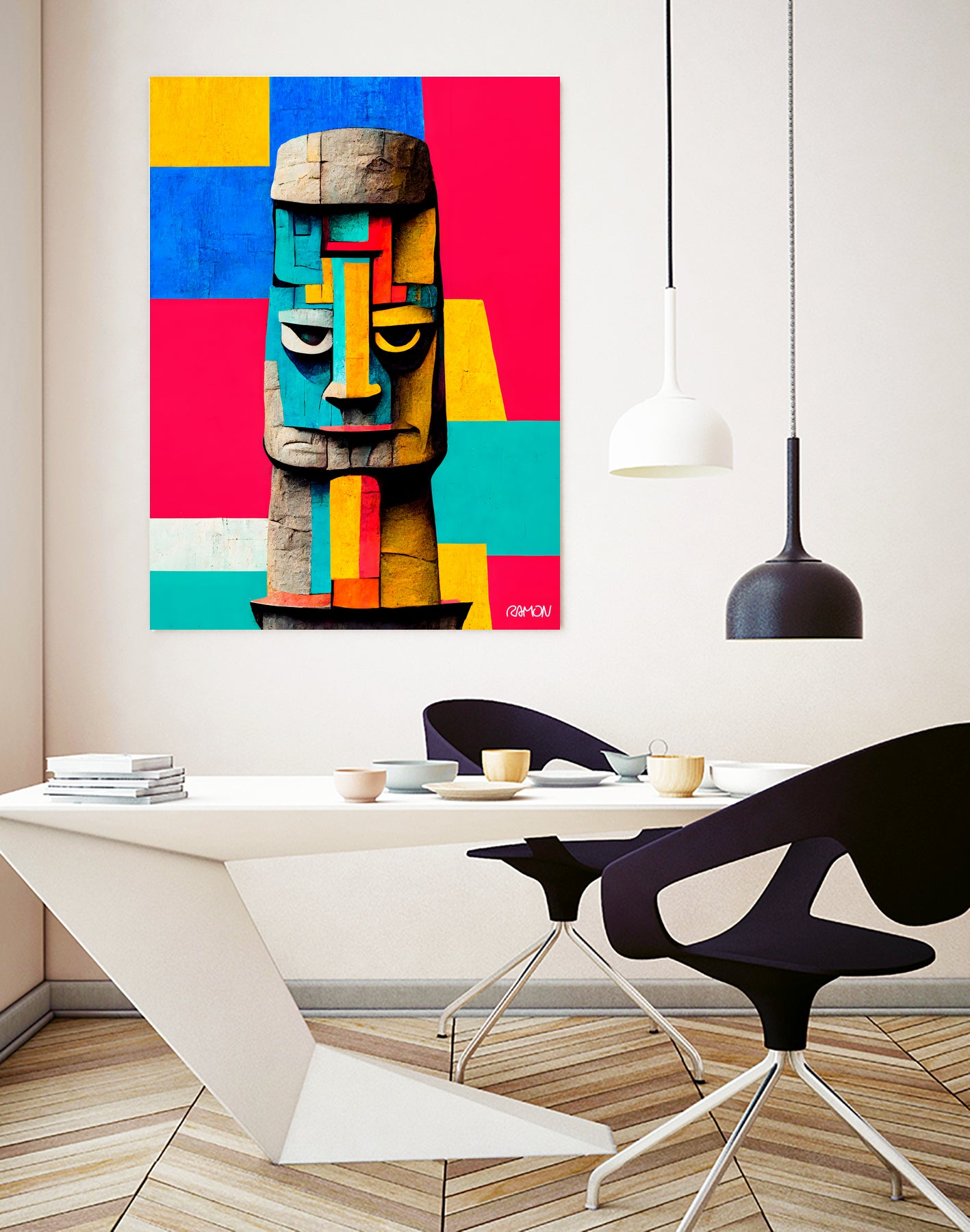 Moai Statue by Ramon Souza on GIANT ART - yellow digital painting