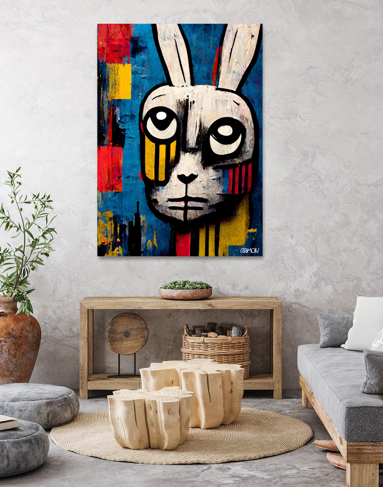 Zabbity the Rabiit by Ramon Souza on GIANT ART - blue digital painting