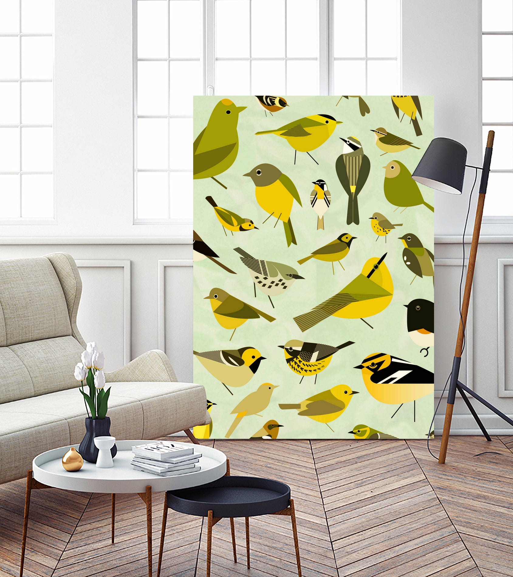 warbler window yellow by Scott Partridge on GIANT ART - vector illustration