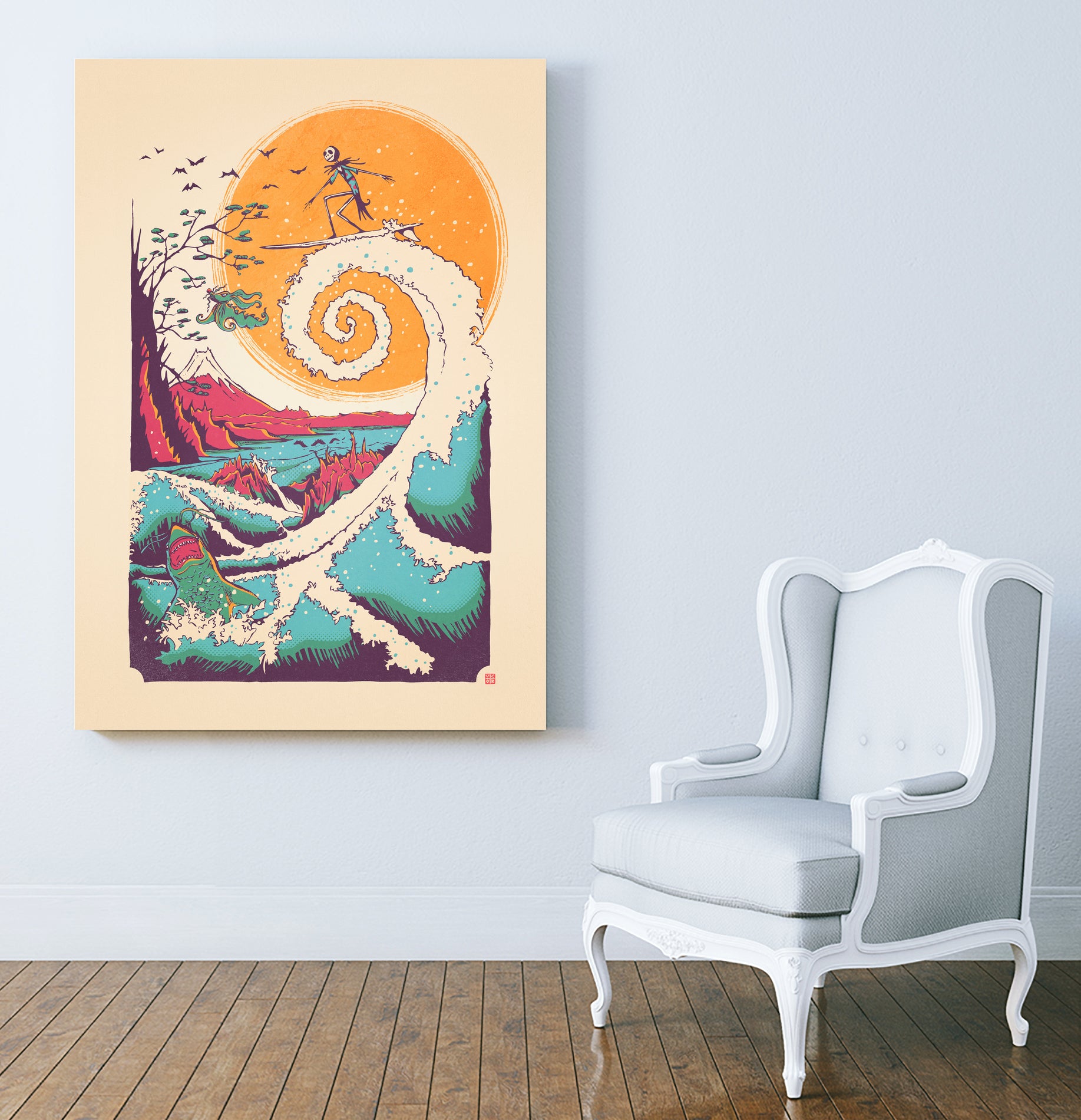 Surf Before Christmas by Victor Vercesi on GIANT ART - yellow digital drawing