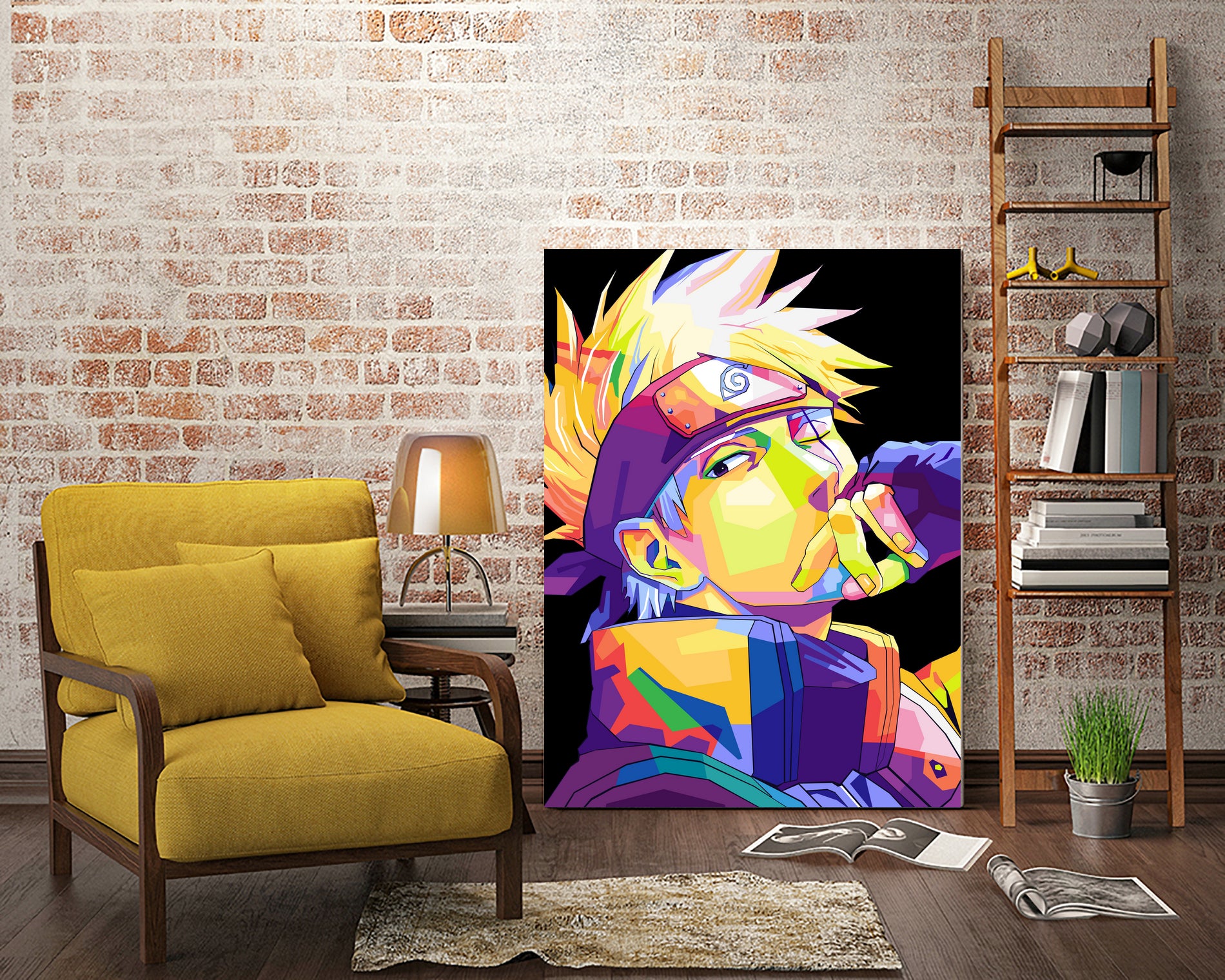 hatake kakashi wpap pop art by trends shop on GIANT ART - black character design