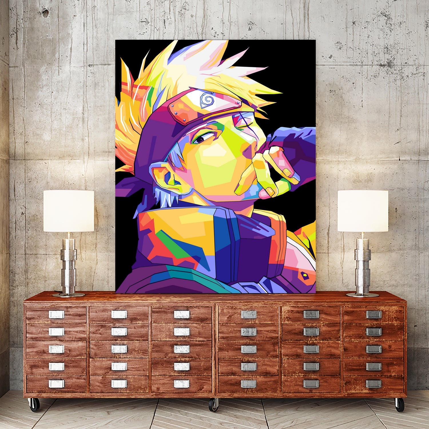 hatake kakashi wpap pop art by trends shop on GIANT ART - black character design