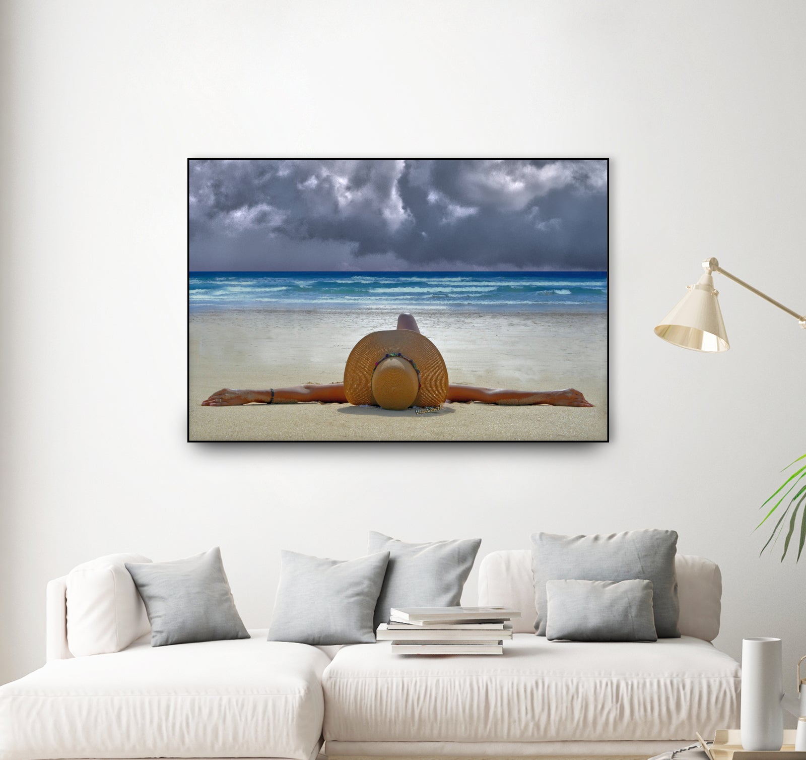 The Internationally Recognized Opinionist On the Beach by charles sinklier on GIANT ART - blue photo illustration