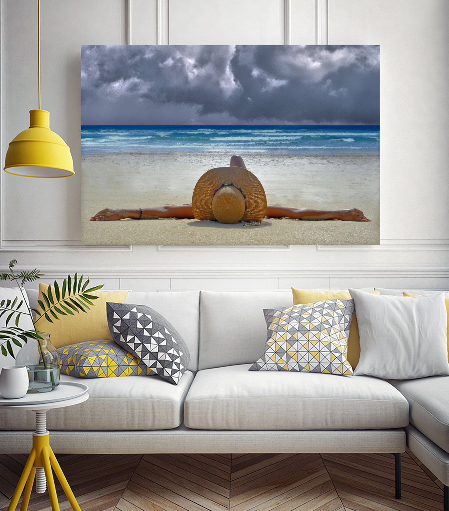 The Internationally Recognized Opinionist On the Beach by charles sinklier on GIANT ART - blue photo illustration