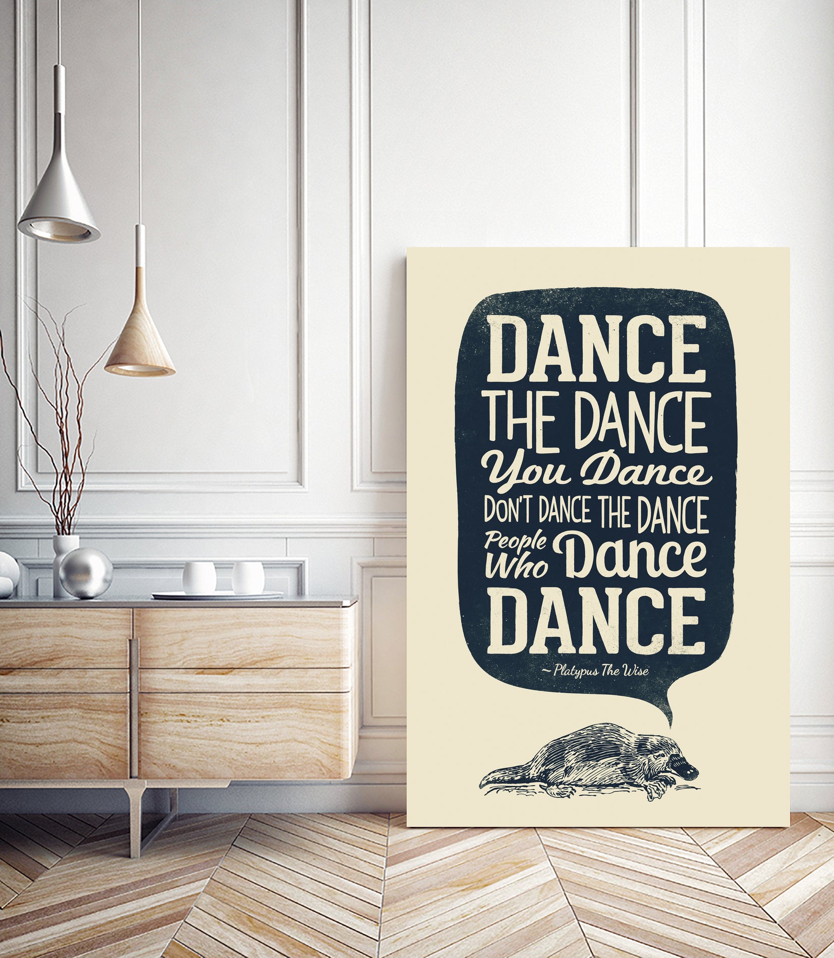 Platypus The Wise by Victor Vercesi on GIANT ART - white typography