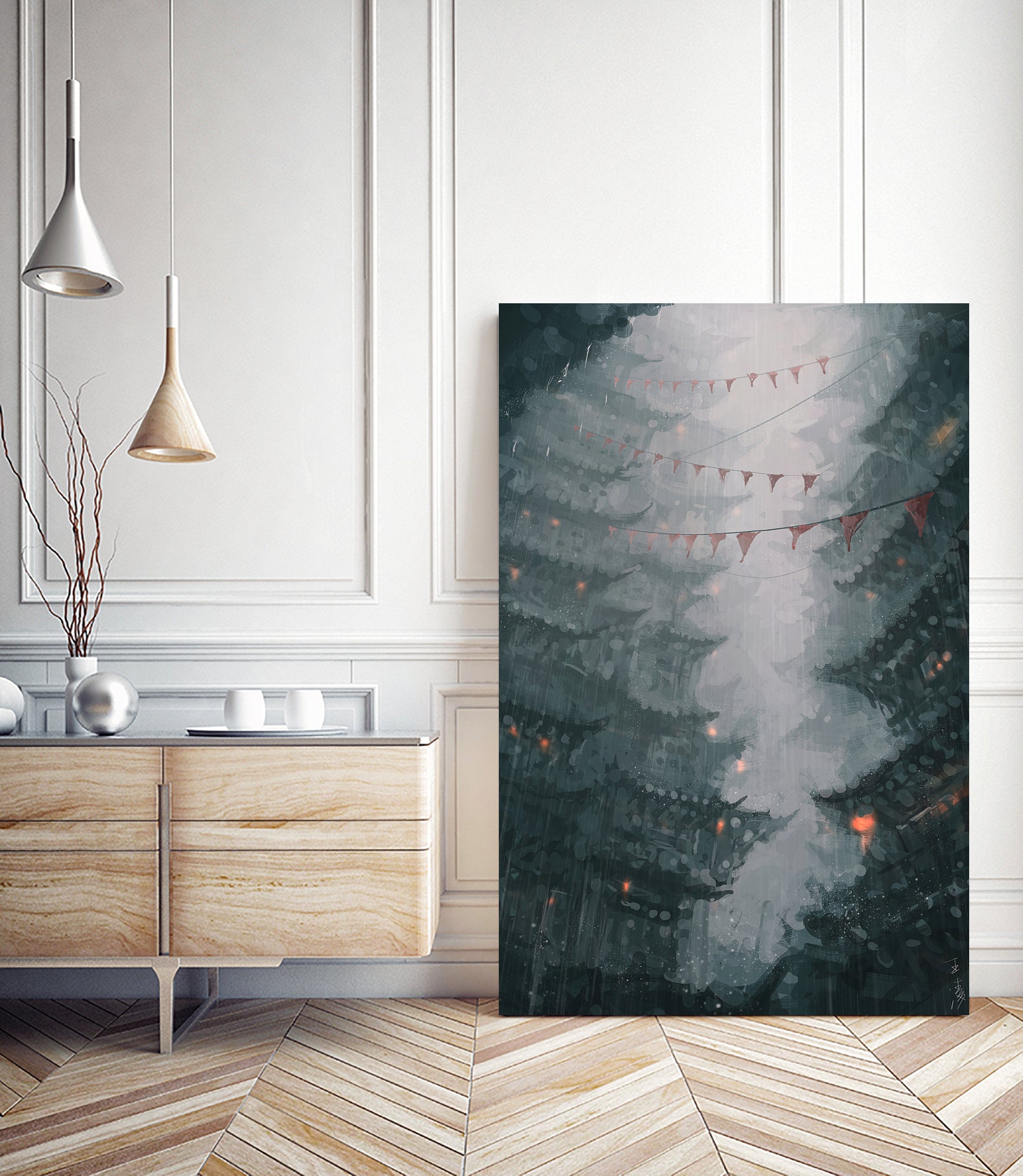 Town by Ling Wang on GIANT ART - blue digital painting