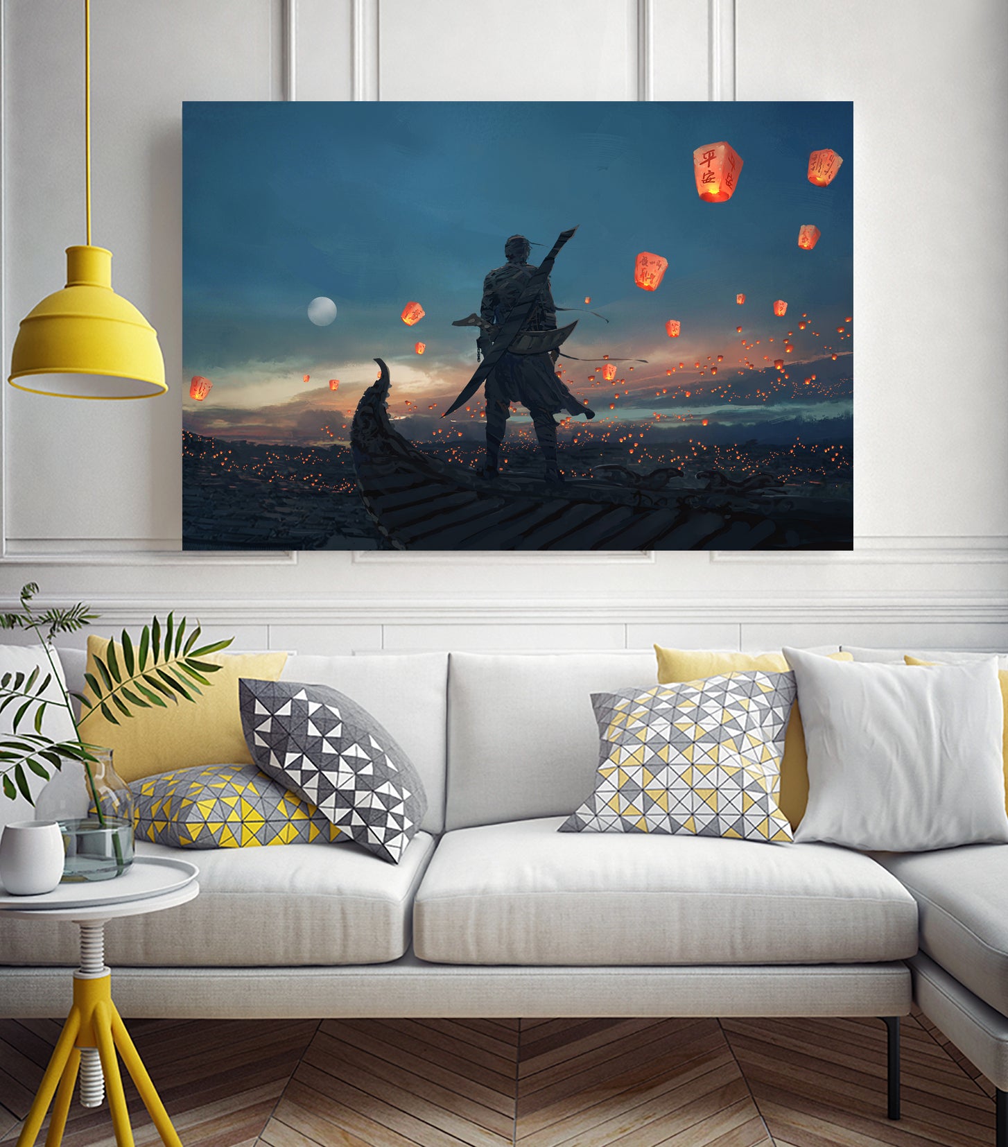 Sky Lanterns by Ling Wang on GIANT ART - blue digital painting