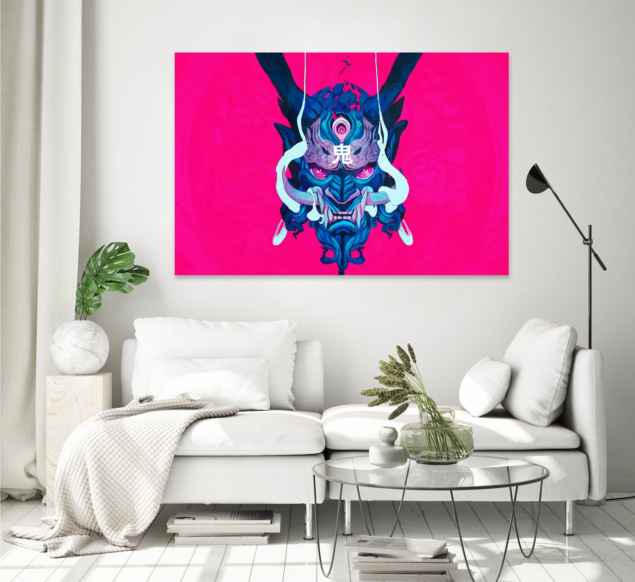 Oni Demon Mask Samurai by Edo Agus Setiawan on GIANT ART - pink photo illustration