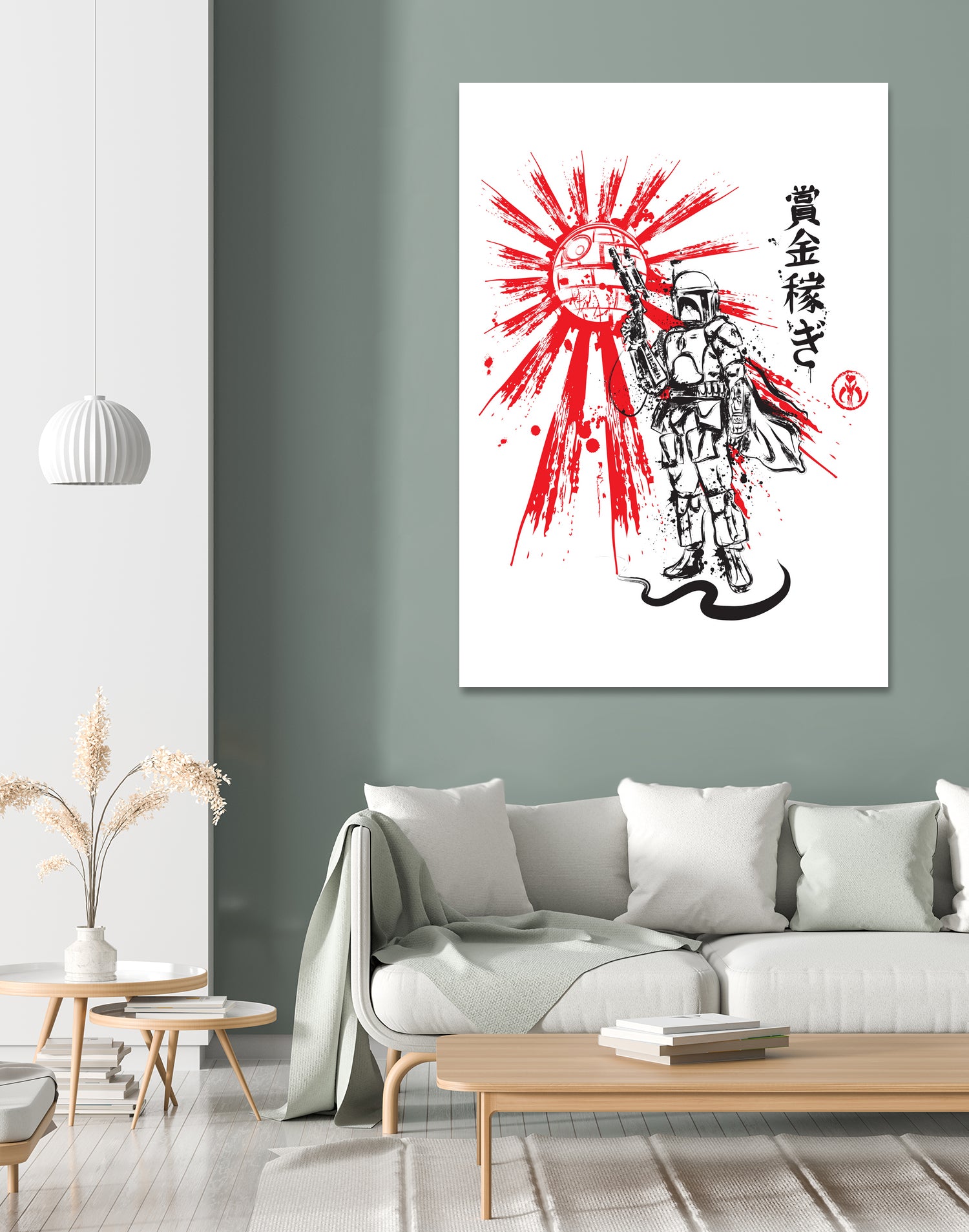 Mandalorian Warrior sumi-e by Antonio Camarena on GIANT ART - white digital painting