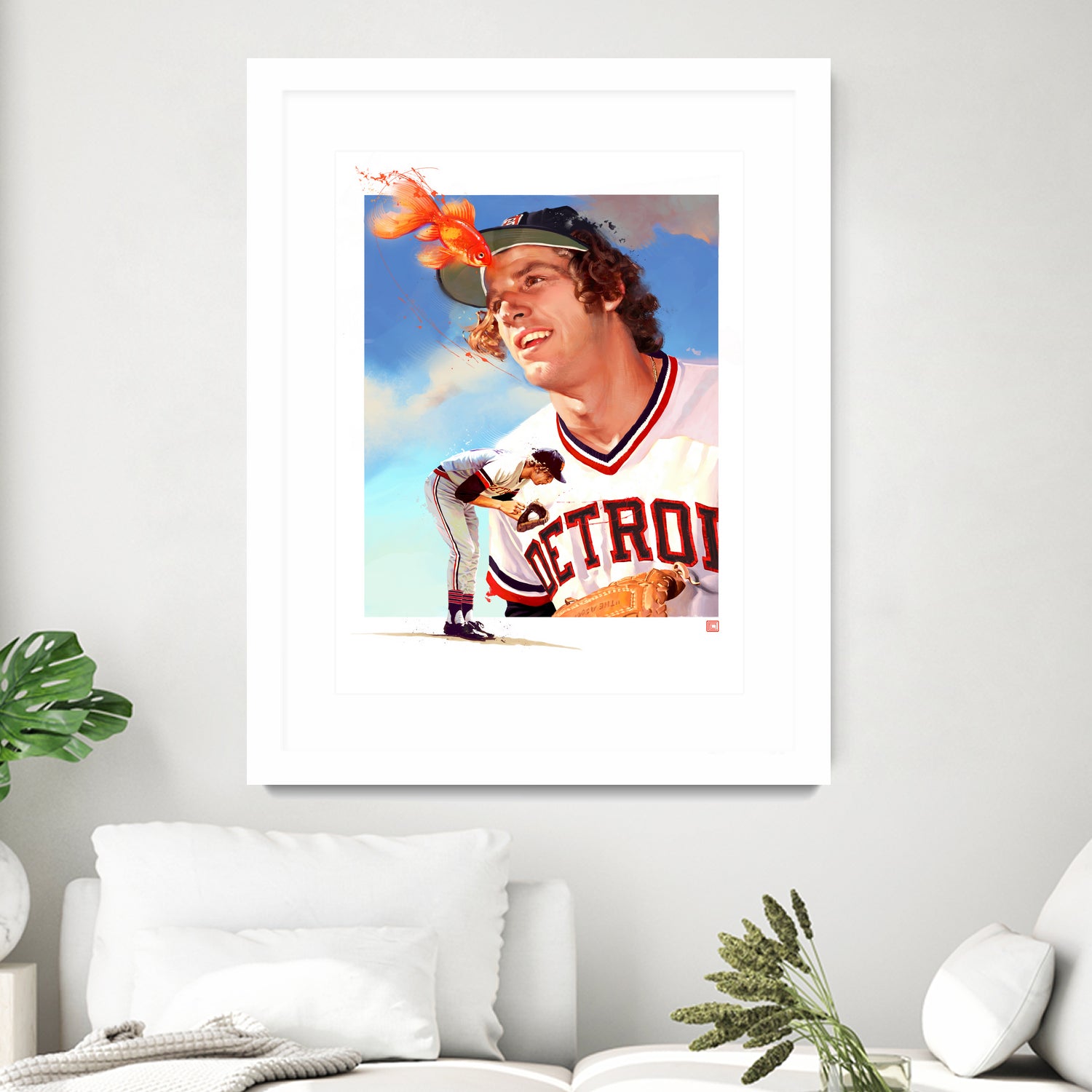 Mark Fidrych by Claudia Labarca on GIANT ART - orange digital painting