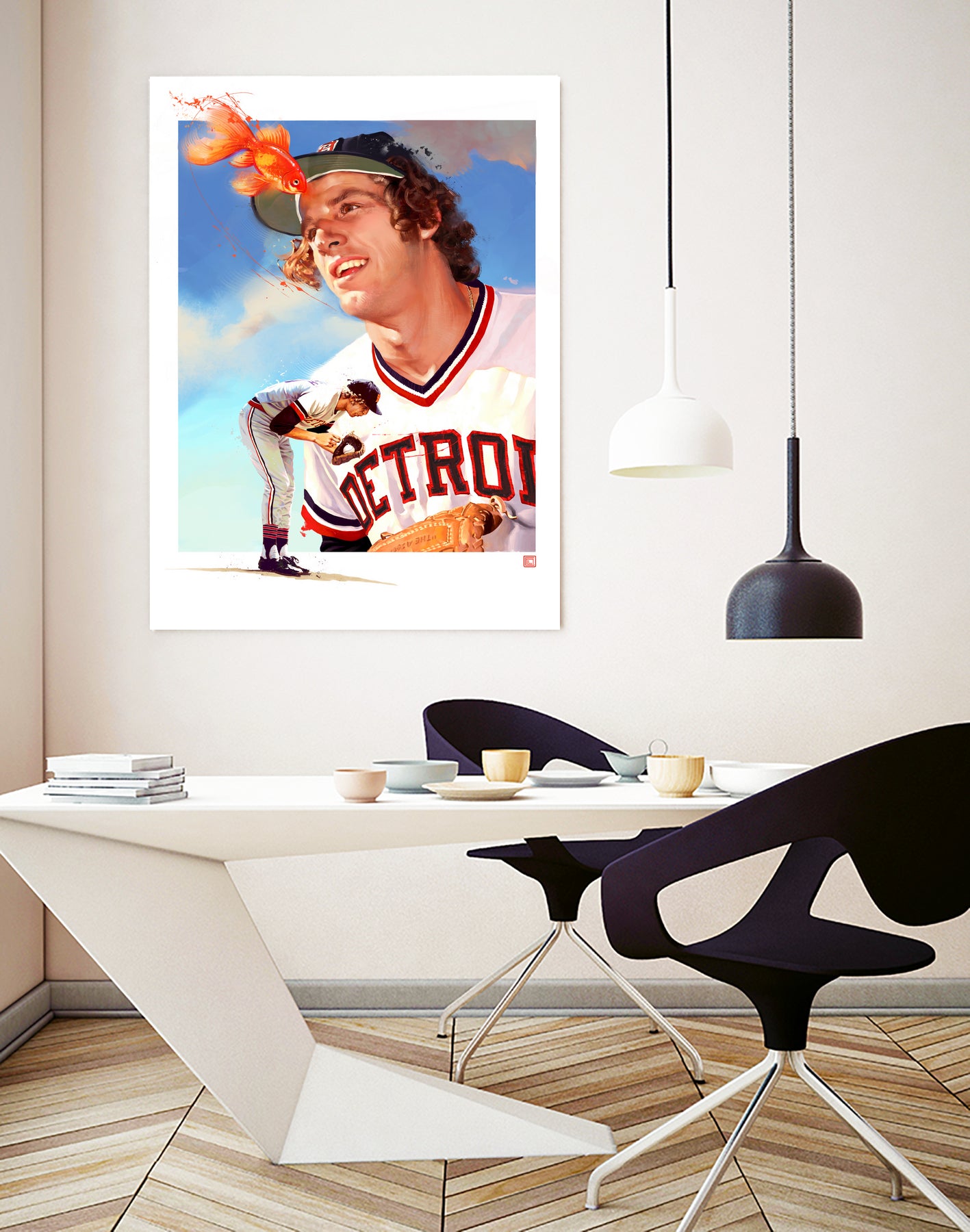 Mark Fidrych by Claudia Labarca on GIANT ART - orange digital painting