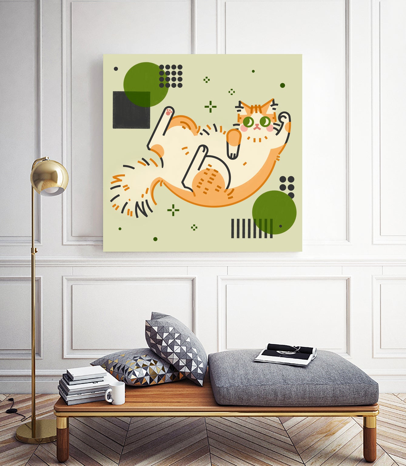 CATS_2 by Filomena Fidalgo on GIANT ART - green digital drawing