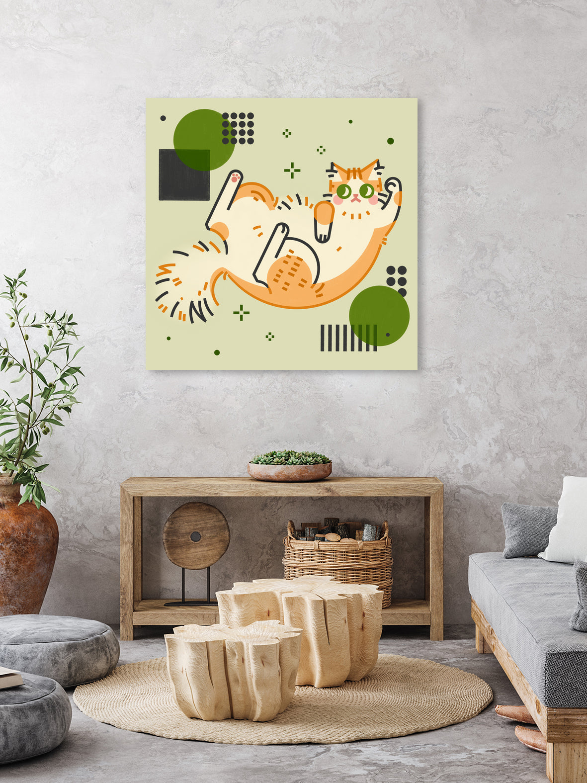 CATS_2 by Filomena Fidalgo on GIANT ART - green digital drawing