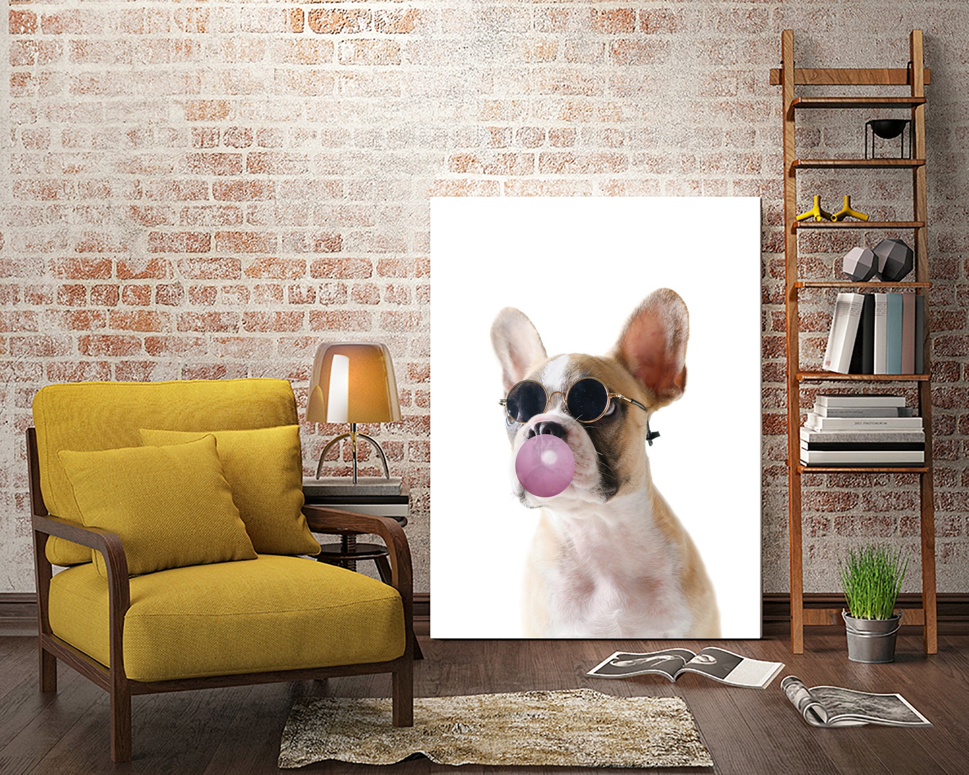 Dog With Bubble Gum by miguel angel romero franco on GIANT ART - pink photo manipulation