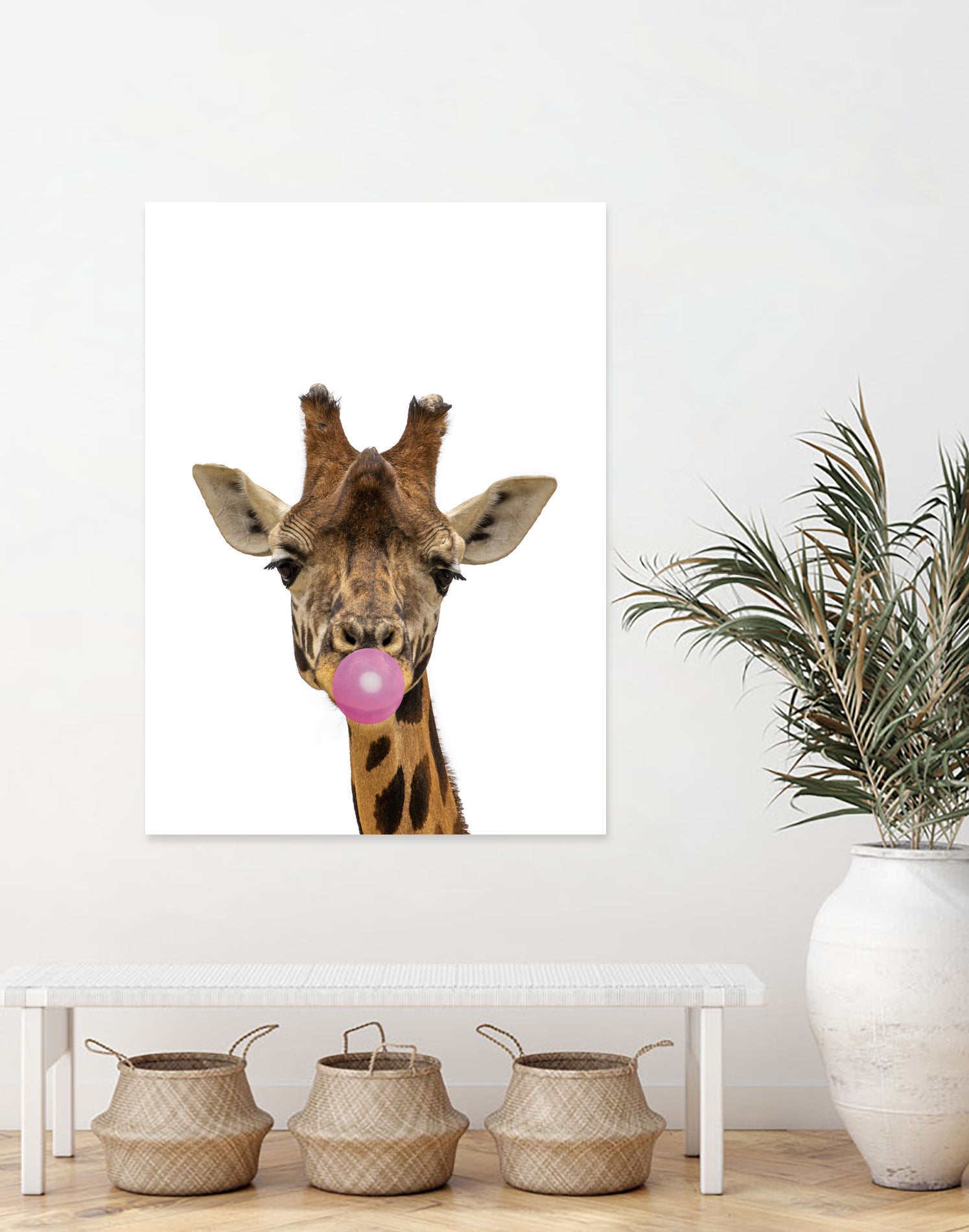 giraffe with bubble gum by miguel angel romero franco on GIANT ART - yellow photo manipulation