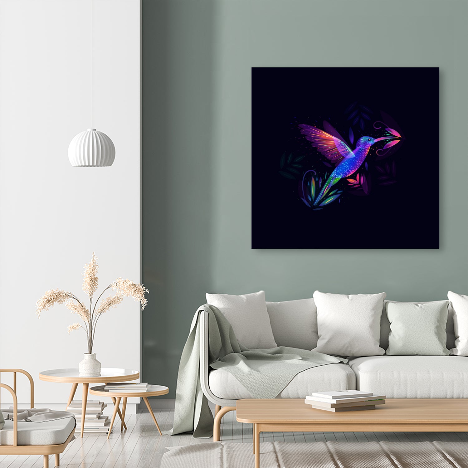 Colibri's world by Ilya Shapko on GIANT ART - blue mixed media