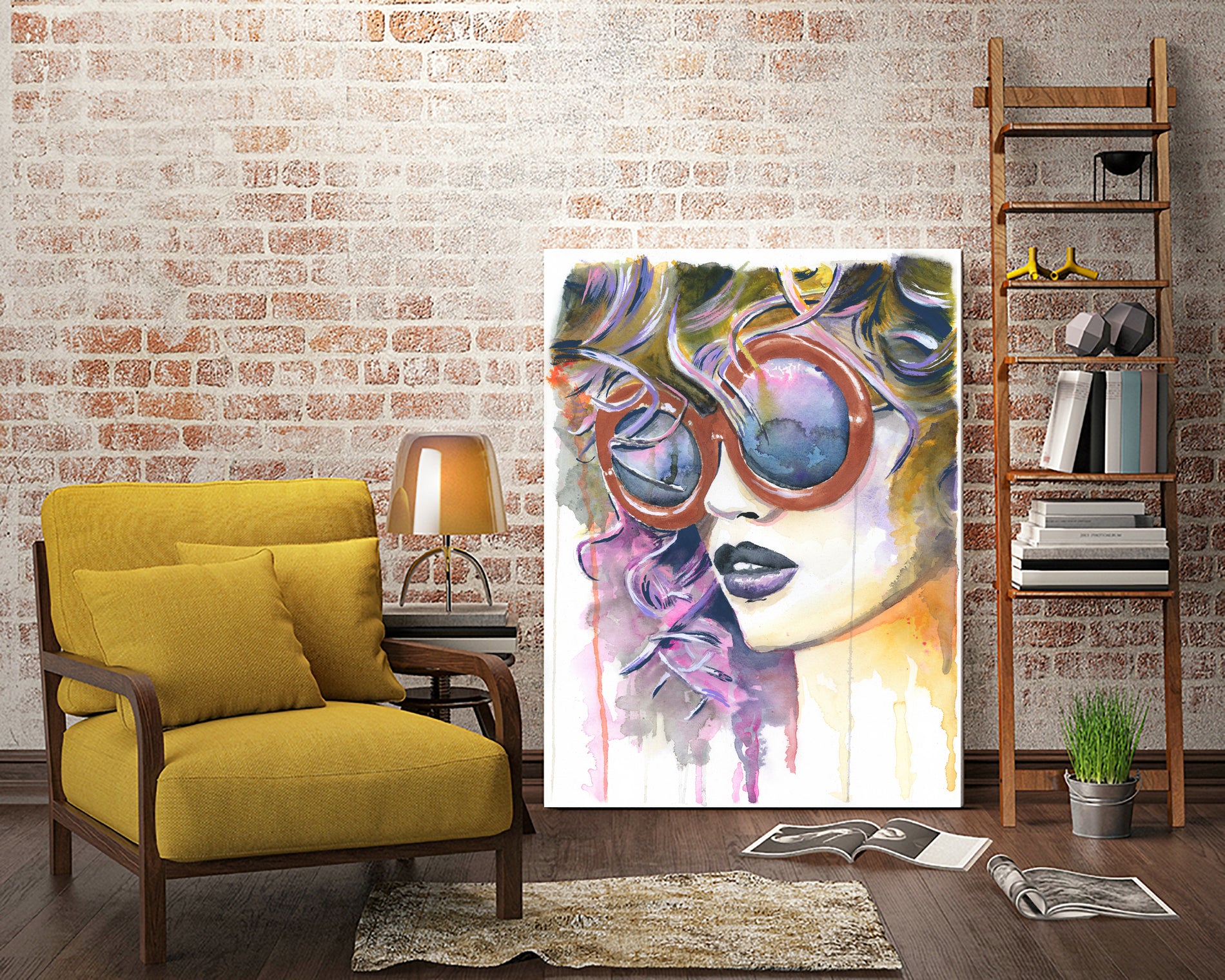 Painted Lady by Heather Perry on GIANT ART - fuchsia mixed media