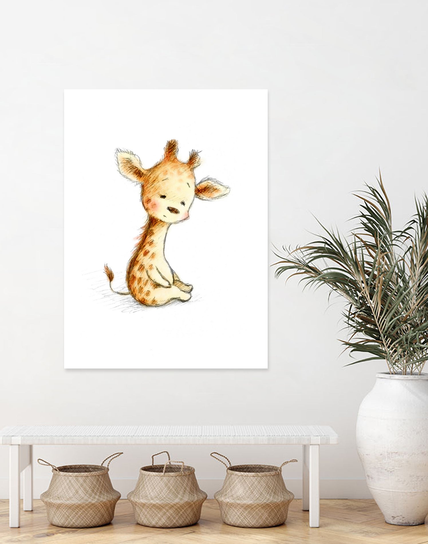 Giraffe by Anna Abramska on GIANT ART - yellow digital painting