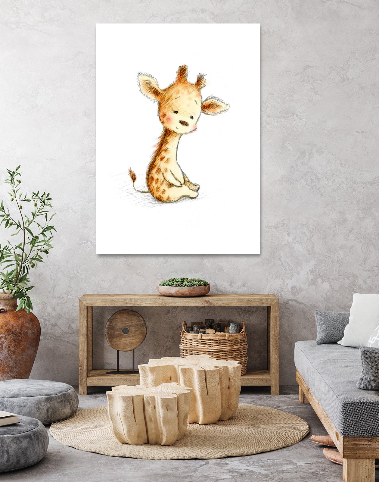 Giraffe by Anna Abramska on GIANT ART - yellow digital painting