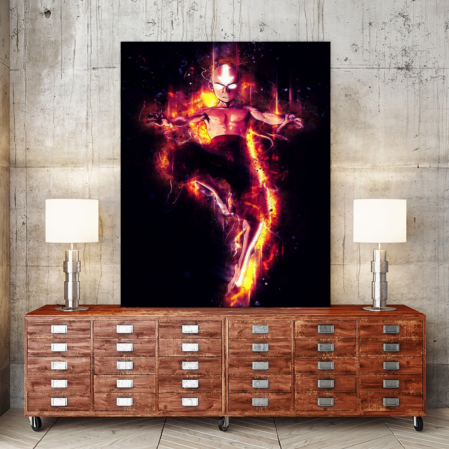 Fire of Aang by syarif syarif on GIANT ART - gray photo illustration