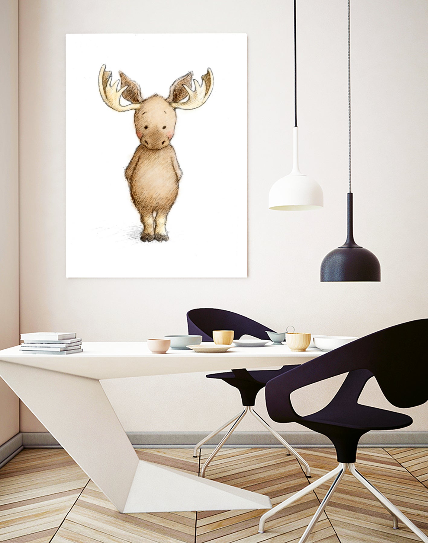 Moose by Anna Abramska on GIANT ART - brown digital drawing